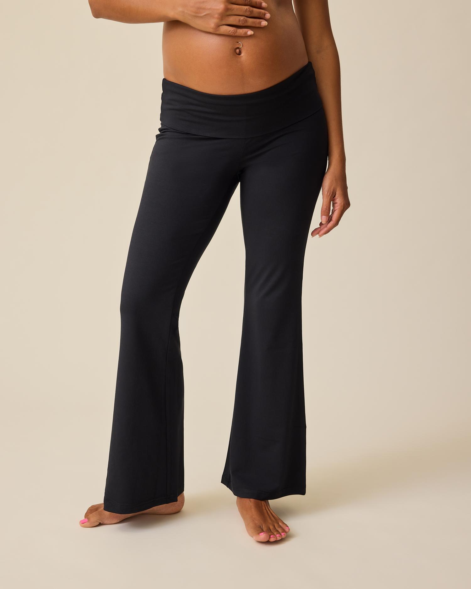 Bamboo Flex Maternity & Postpartum Flare Pant | Black