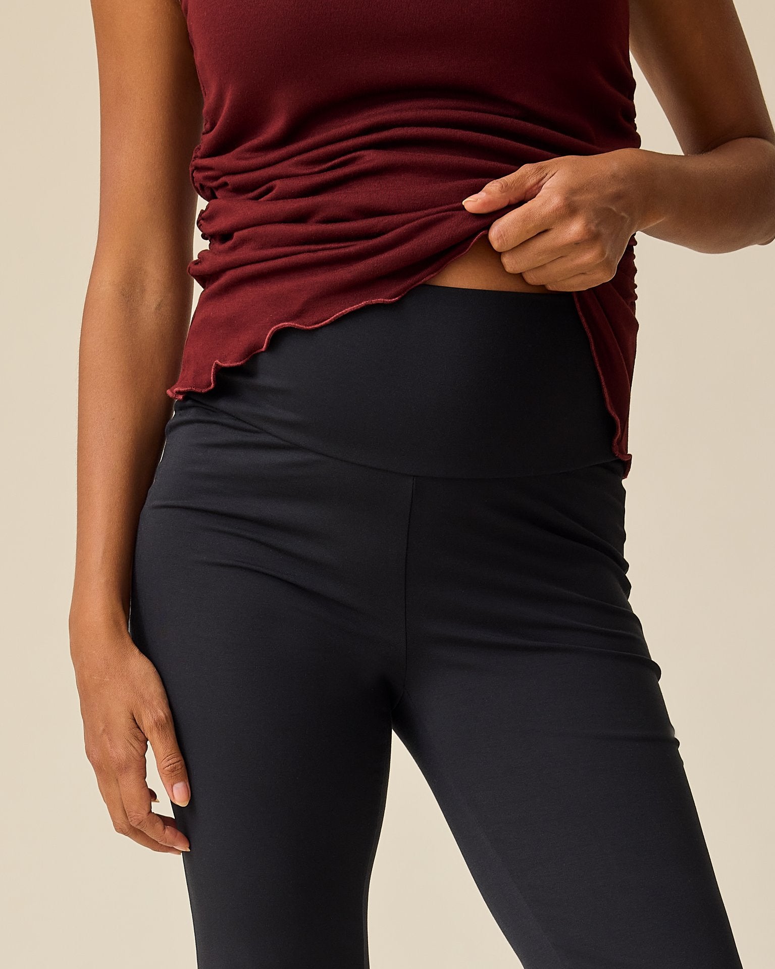 Bamboo Flex Maternity & Postpartum Flare Pant | Black - Image 4