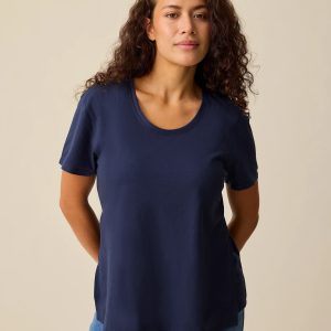 Relaxed Cotton Maternity & Nursing T-shirt | Navy