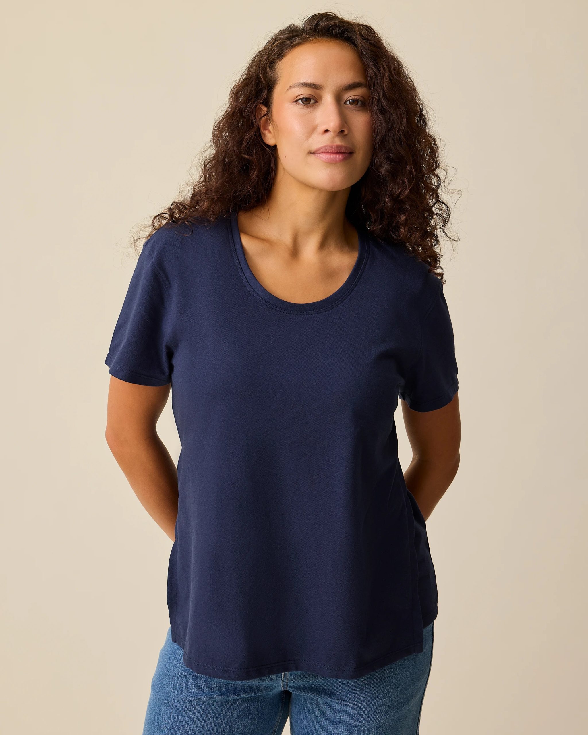 Relaxed Cotton Maternity & Nursing T-shirt | Navy