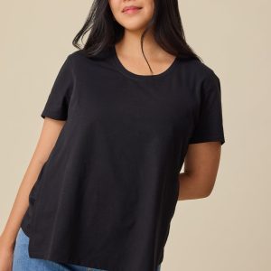 Relaxed Cotton Maternity & Nursing T-shirt | Black