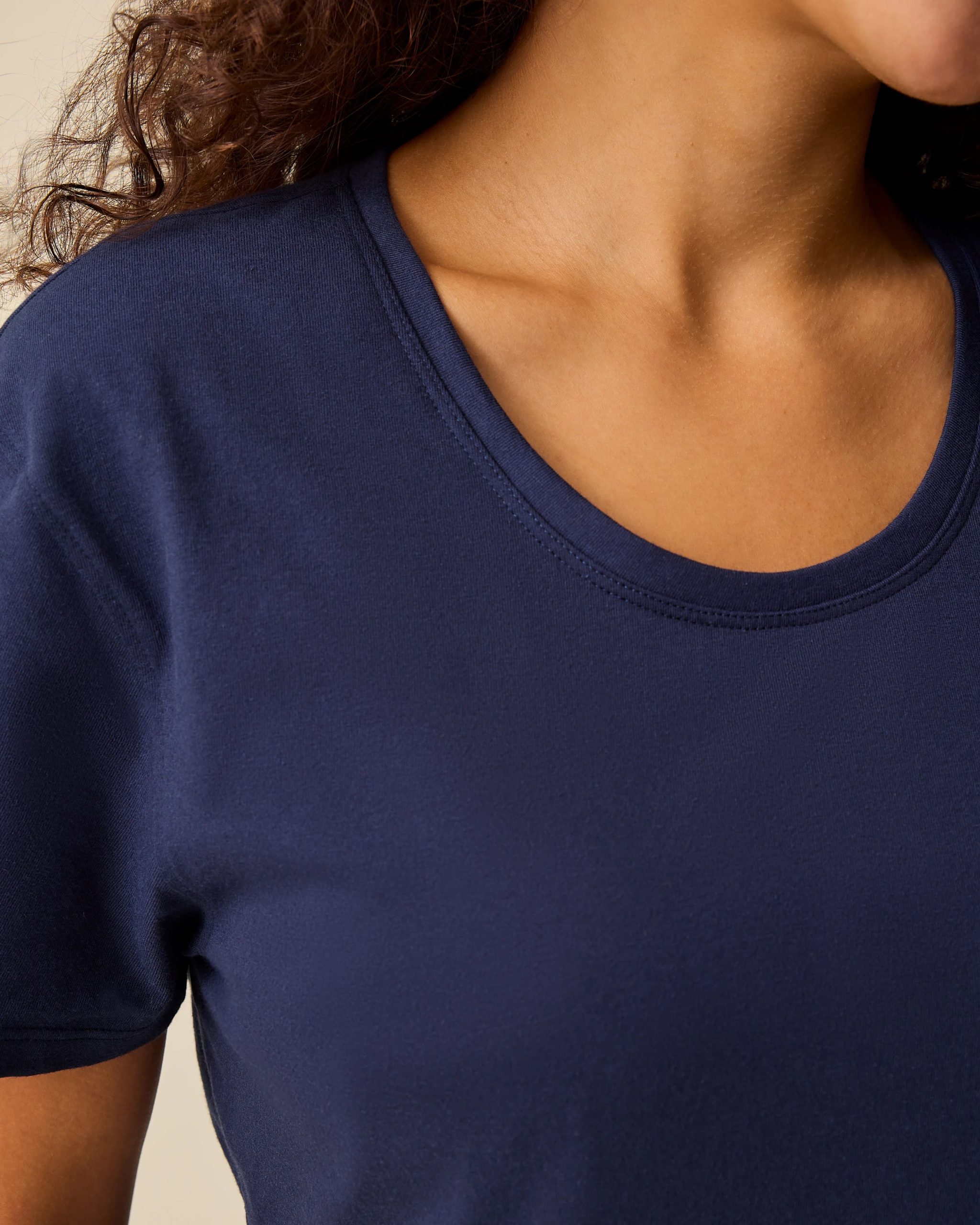 Relaxed Cotton Maternity & Nursing T-shirt | Navy - Image 3