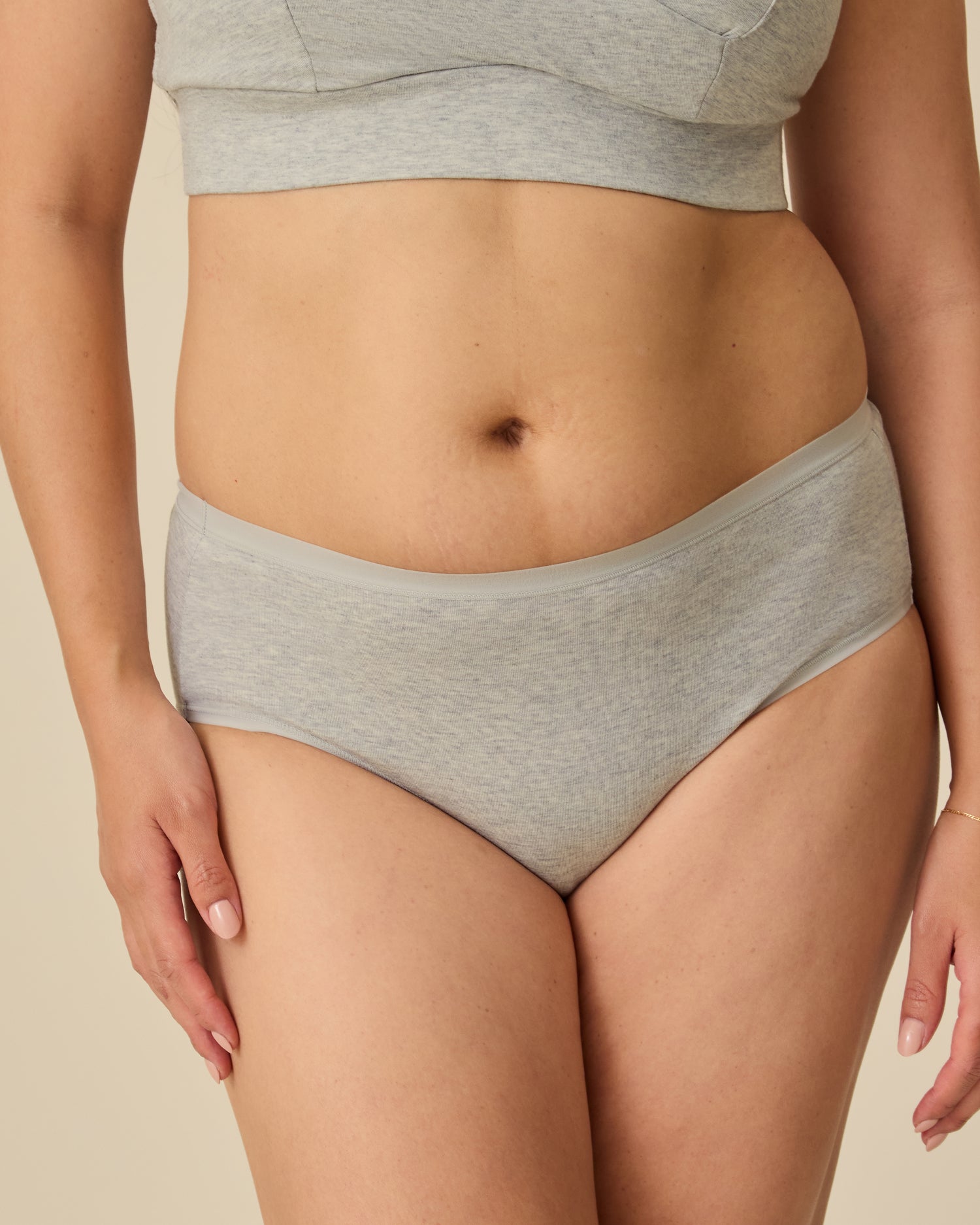 SoftStretch Cotton Maternity & Postpartum Brief | Grey Heather