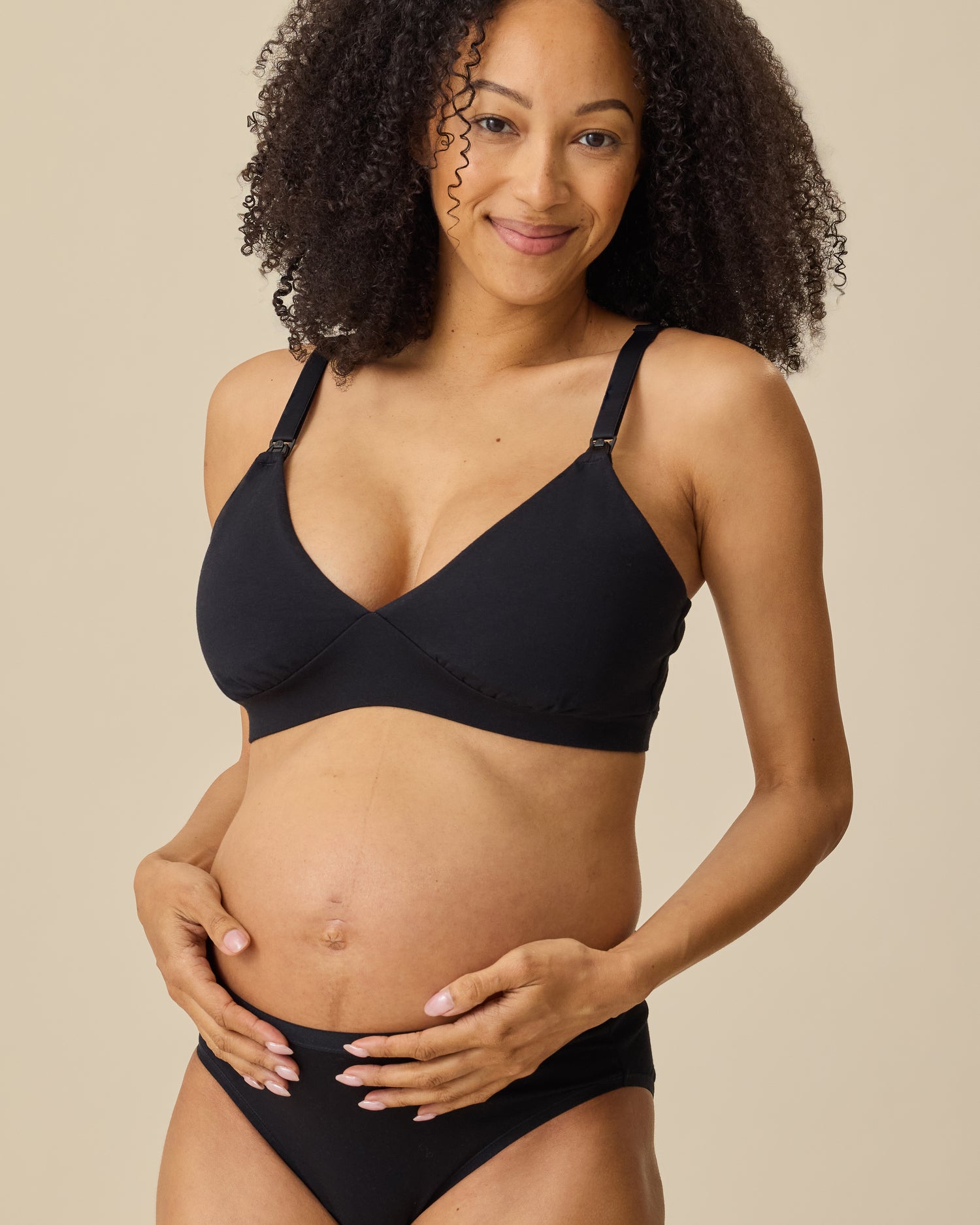 SoftStretch Cotton Maternity & Nursing Bralette | Black - Image 4