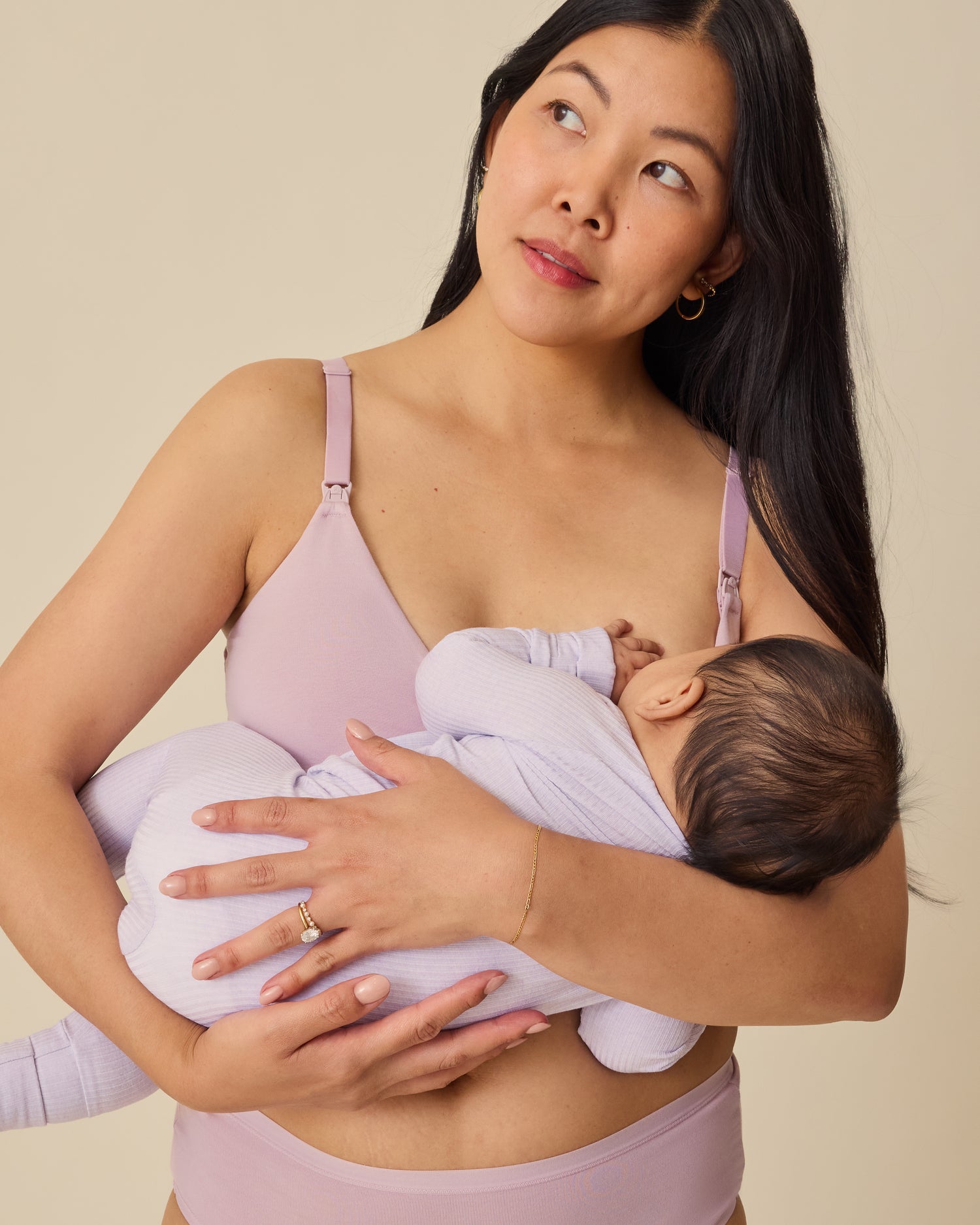 SoftStretch Cotton Maternity & Nursing Bralette | Lilac Mist - Image 2