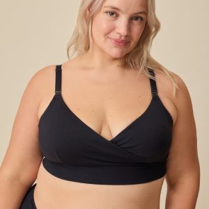 SoftStretch Cotton Nursing Bra | Black