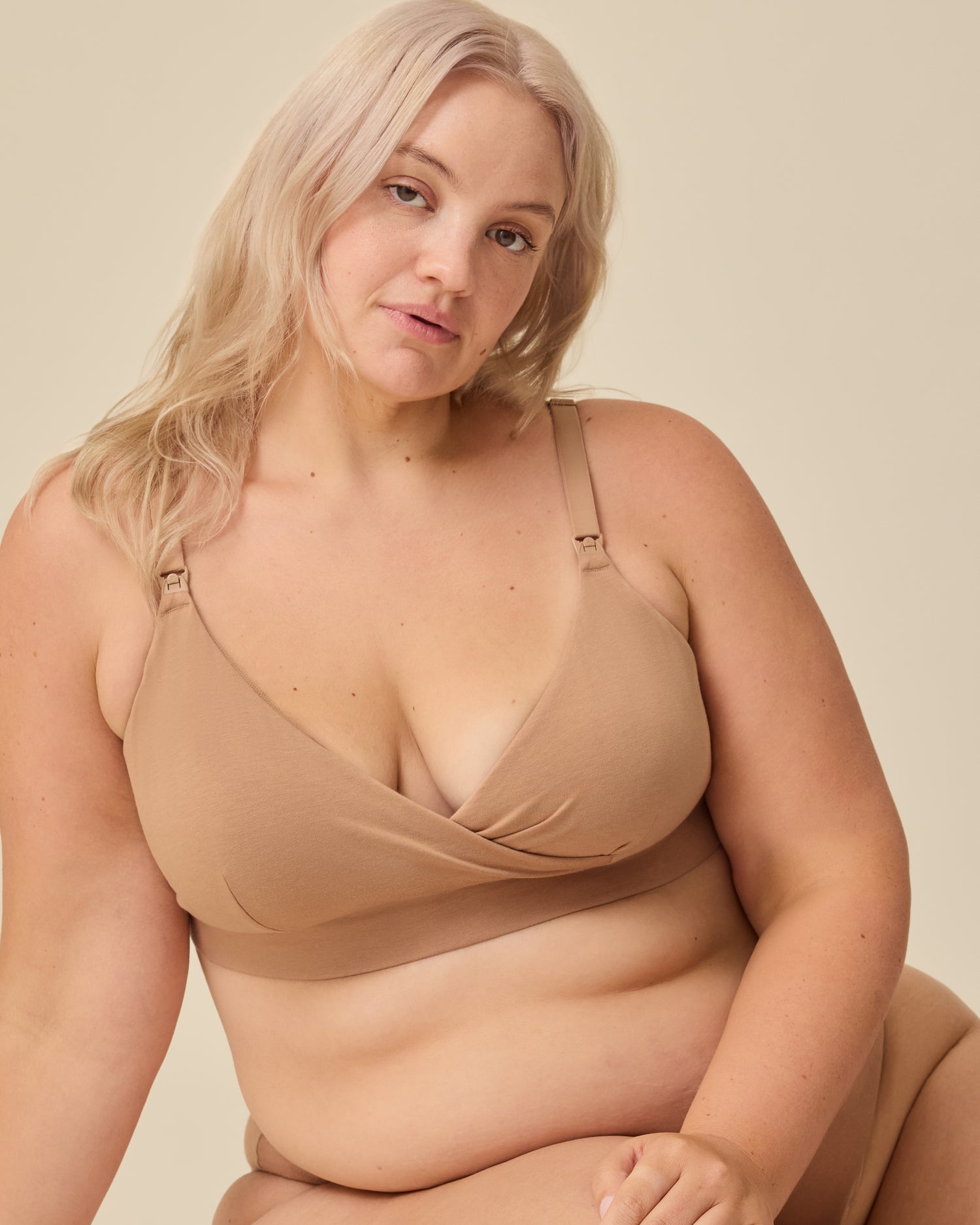 SoftStretch Cotton Nursing Bra | Buff - Image 4