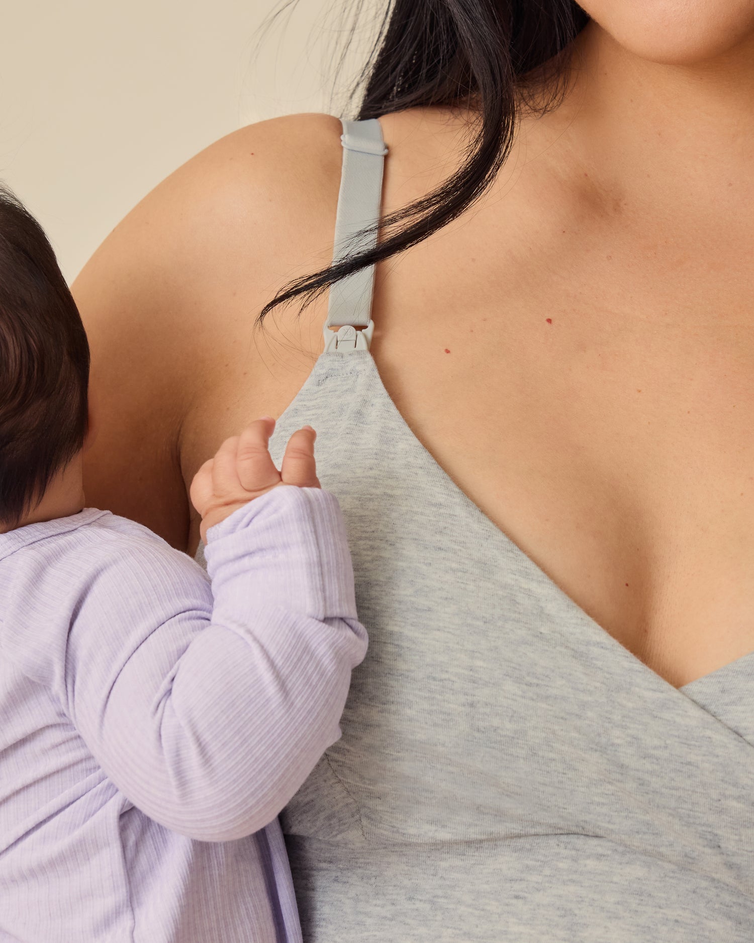 SoftStretch Cotton Nursing Bra | Grey Heather - Image 4