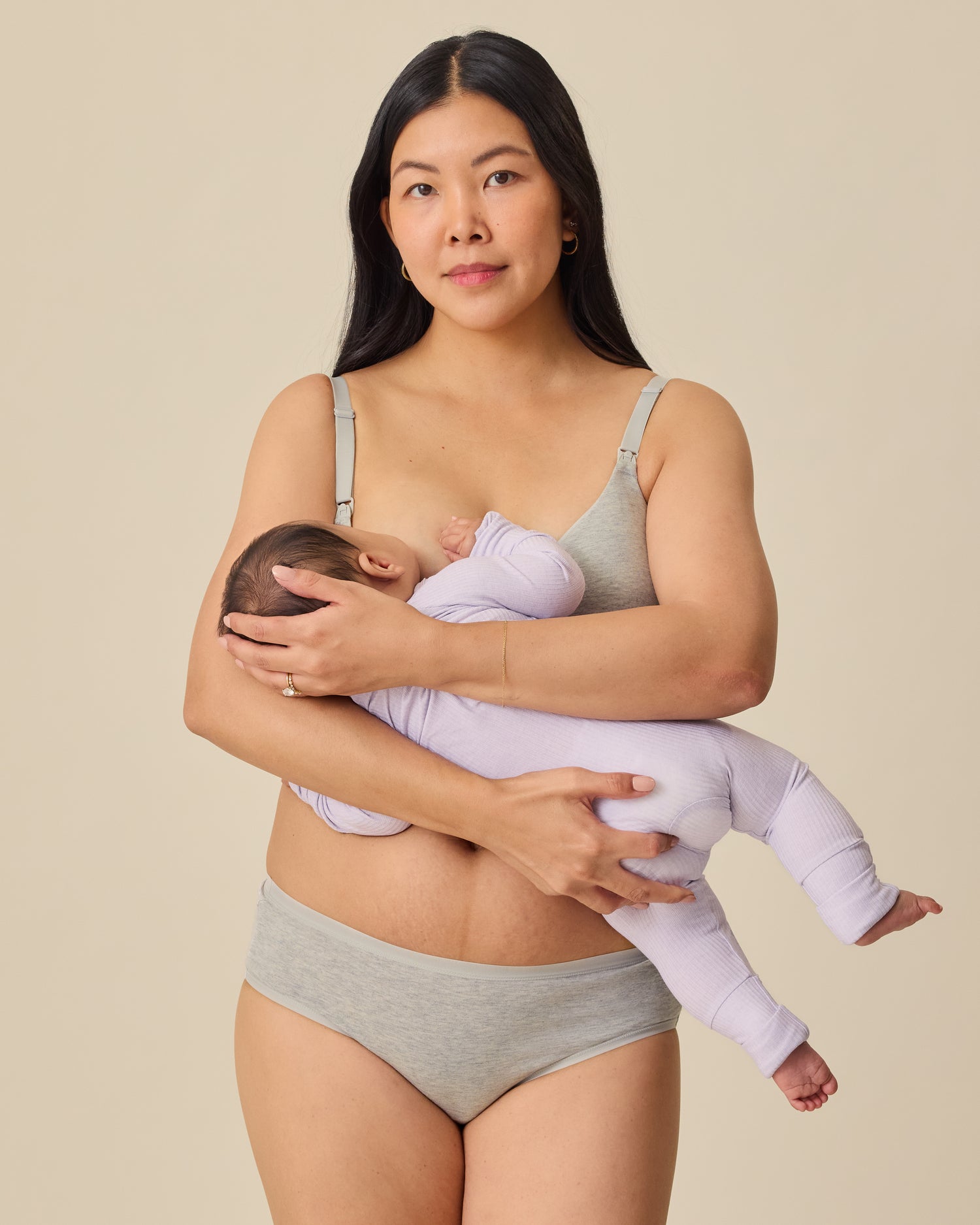 SoftStretch Cotton Nursing Bra | Grey Heather - Image 2