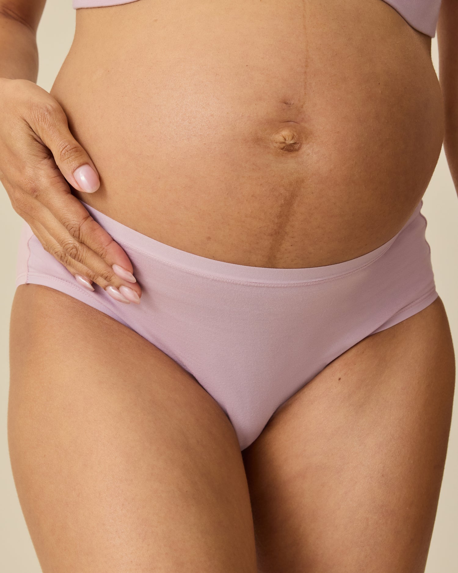 SoftStretch Cotton Maternity & Postpartum Hipster | Lilac Mist