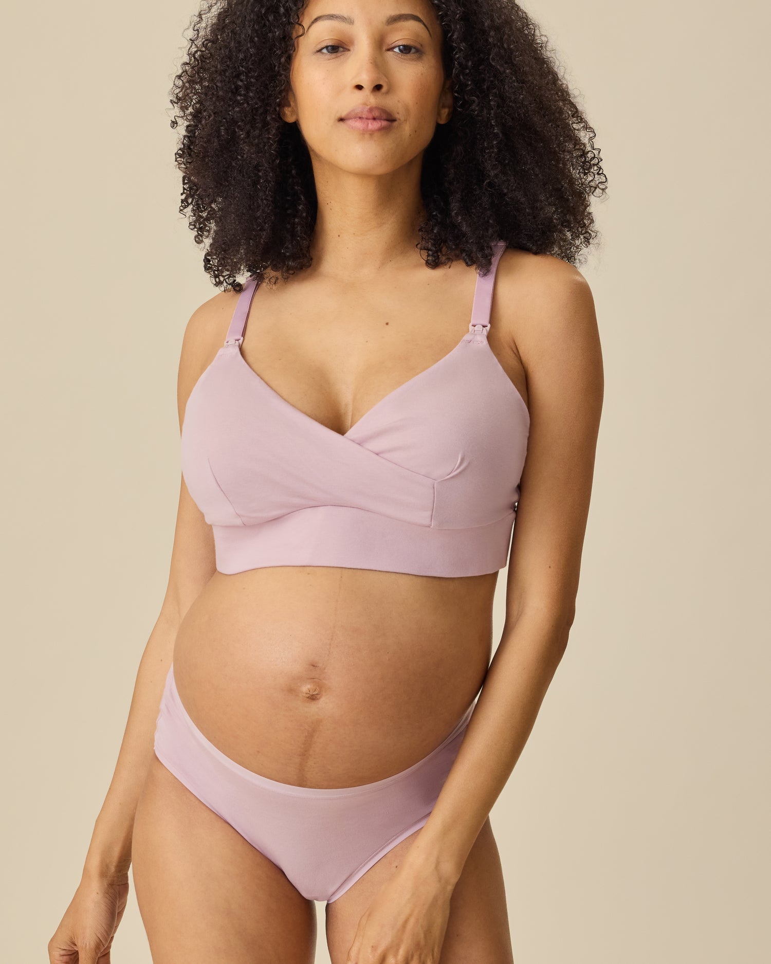 SoftStretch Cotton Maternity & Postpartum Hipster | Lilac Mist - Image 2
