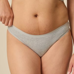 SoftStretch Cotton Maternity & Postpartum Thong | Grey Heather