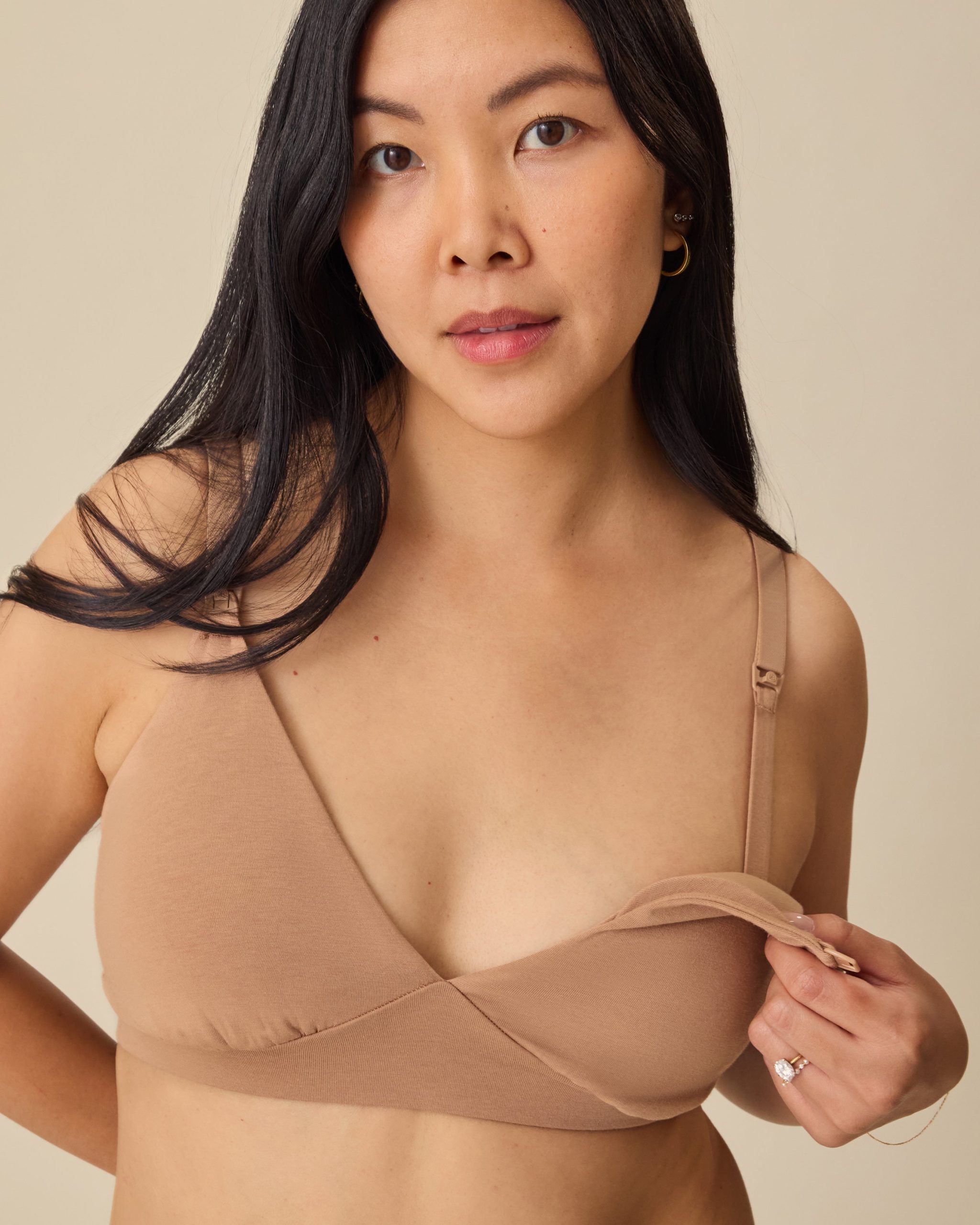 SoftStretch Cotton Maternity & Nursing Bralette | Buff - Image 2