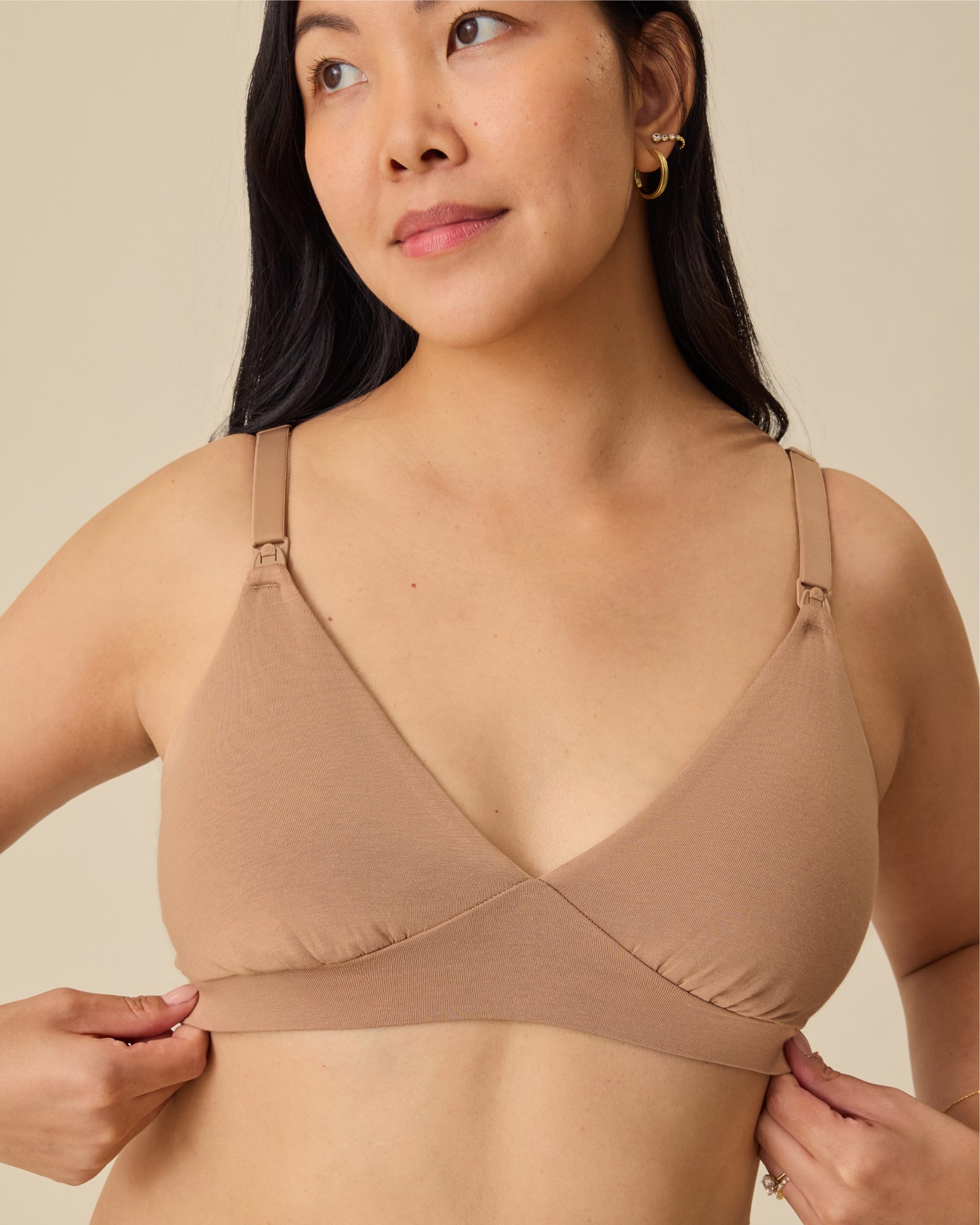 SoftStretch Cotton Maternity & Nursing Bralette | Buff - Image 3