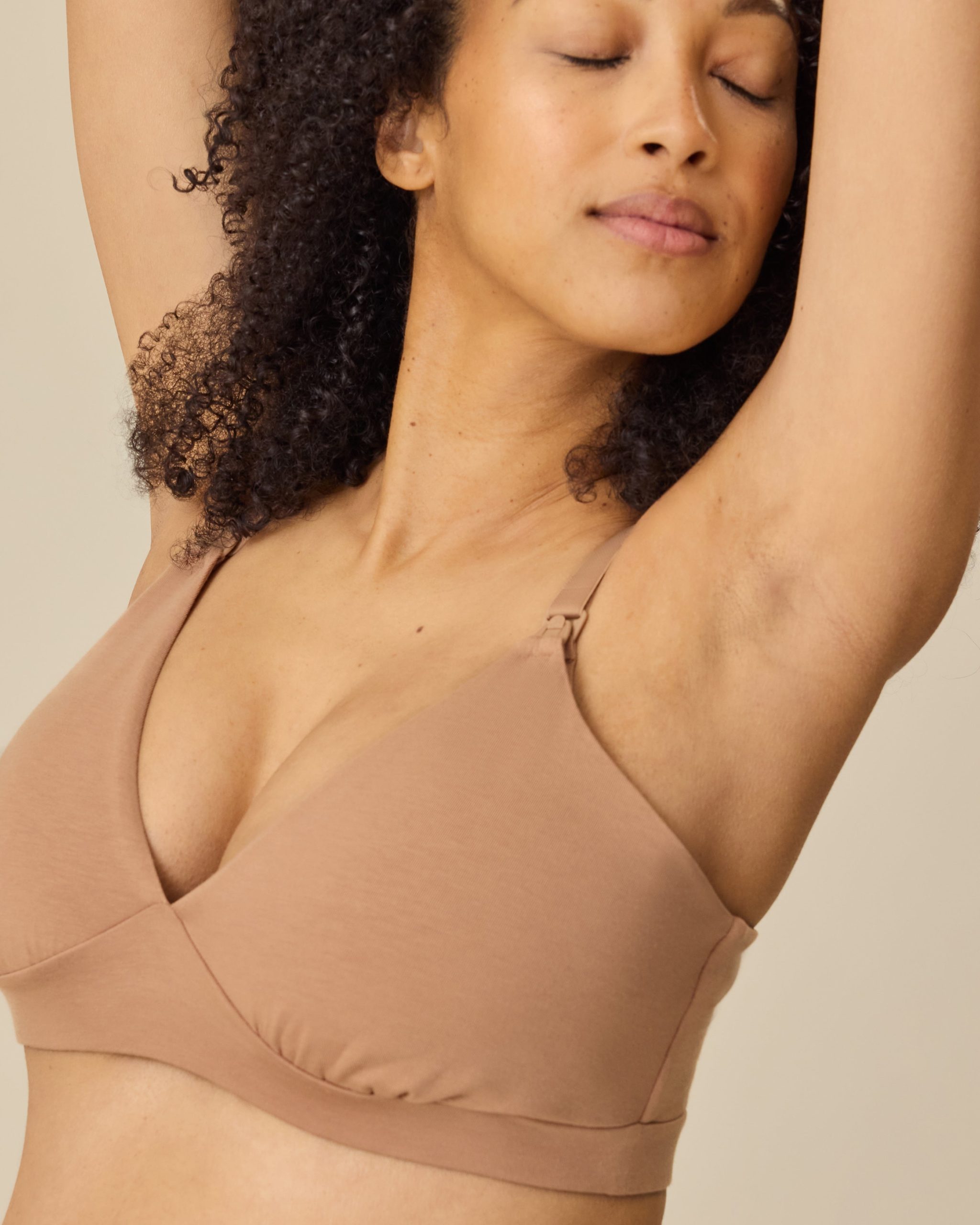 SoftStretch Cotton Maternity & Nursing Bralette | Buff - Image 4