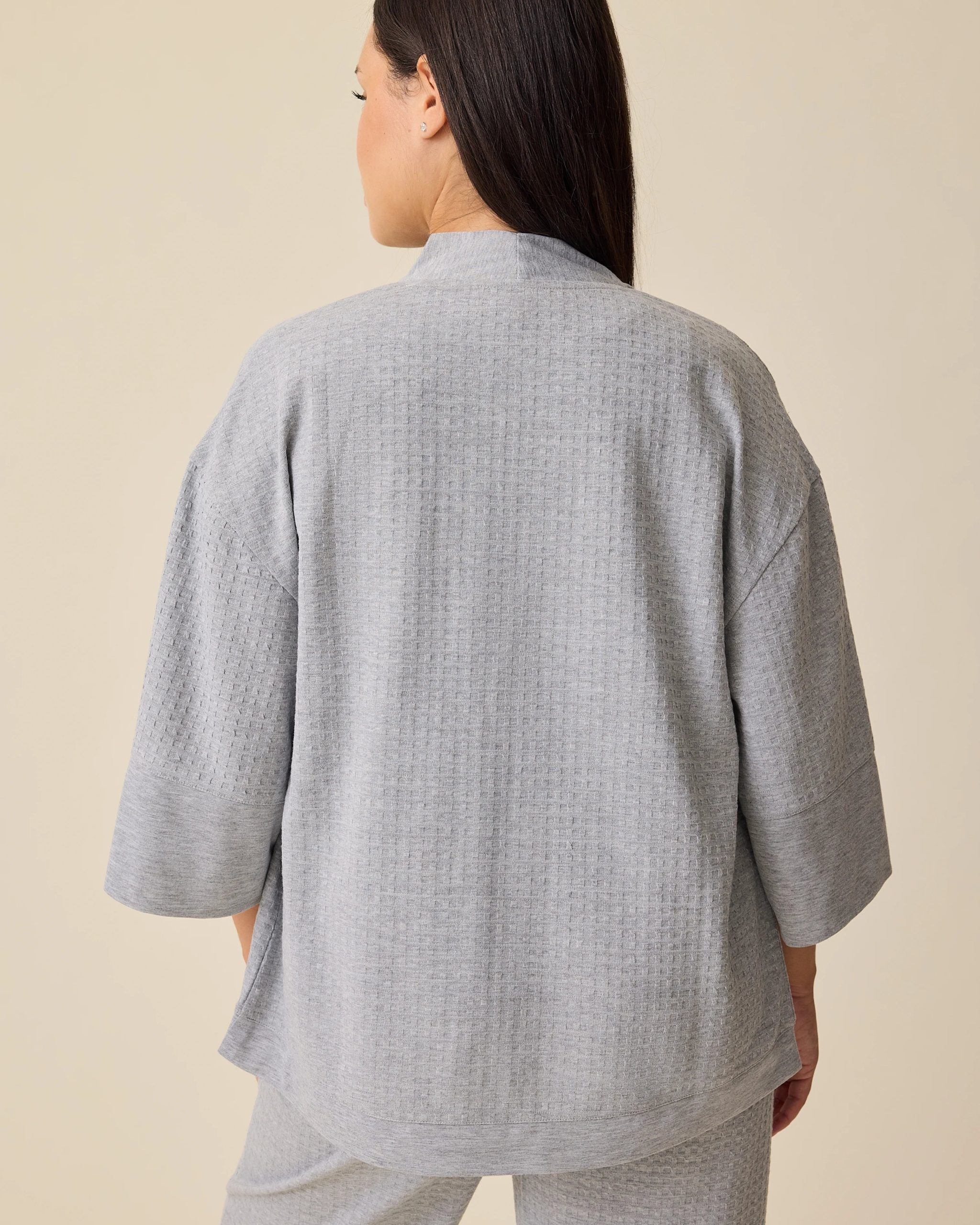 Waffle Maternity & Nursing Three-Piece Lounge Set | Grey Heather - Image 4