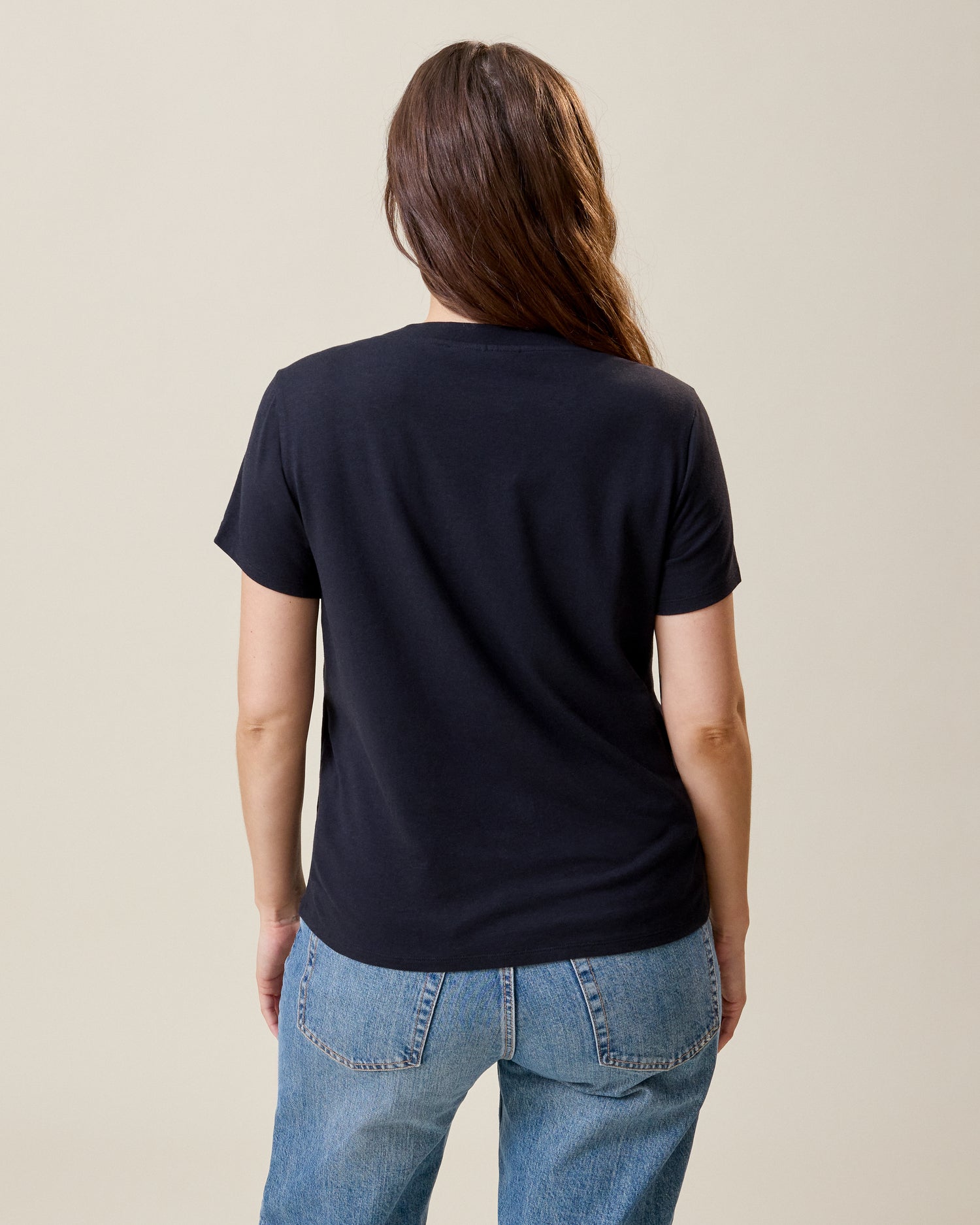 Modal V-neck Nursing T-shirt | Black - Image 3