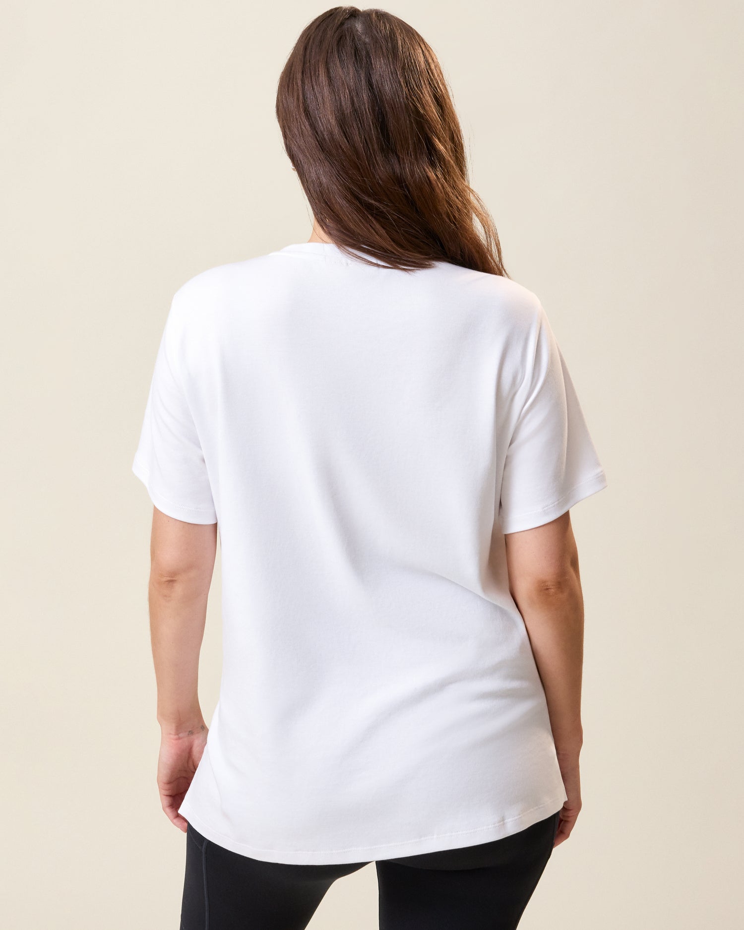 Pima Cotton Side Zip Maternity & Nursing T-shirt | White - Image 4