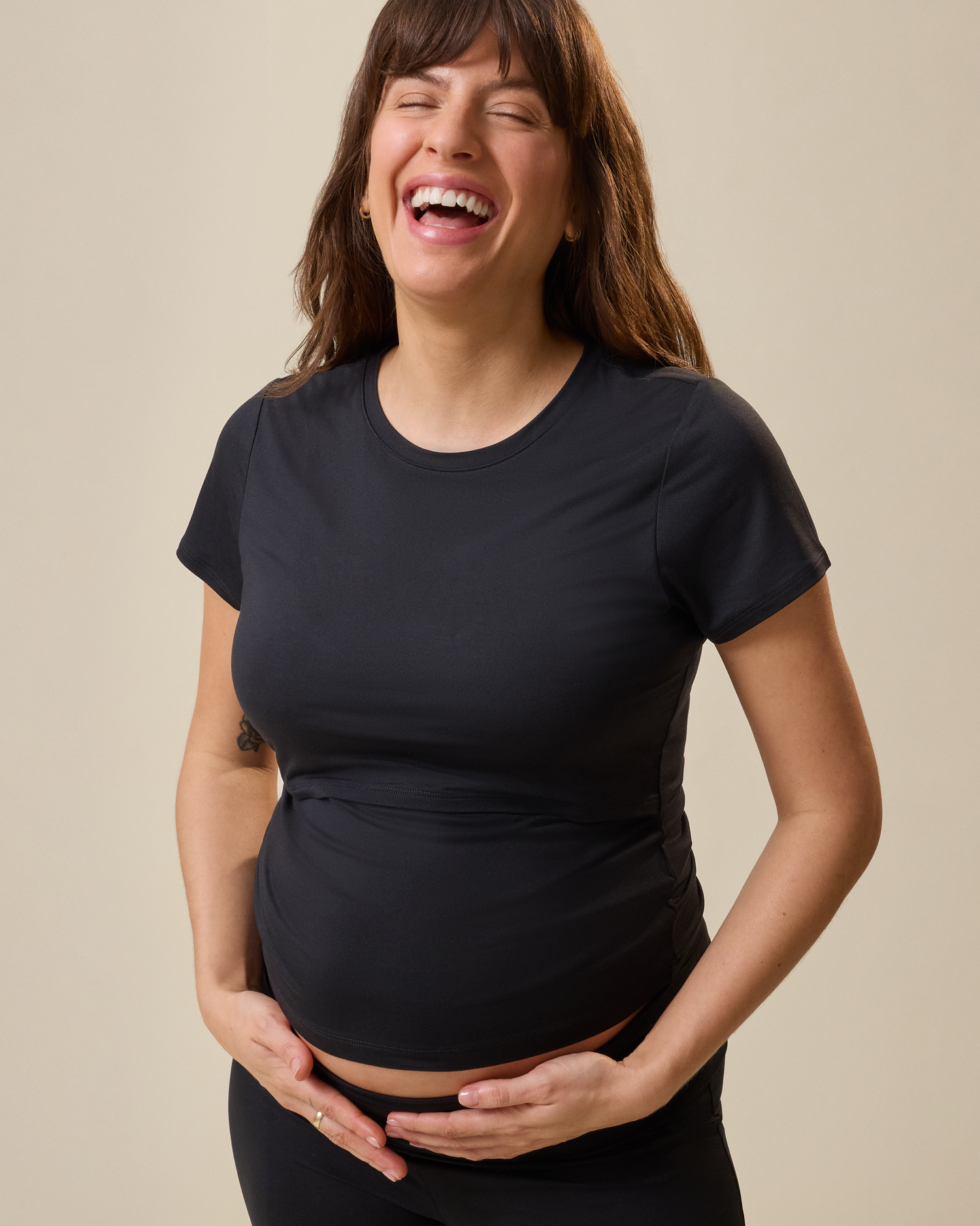The Sunday Maternity & Nursing Pajama Set | Black - Image 3