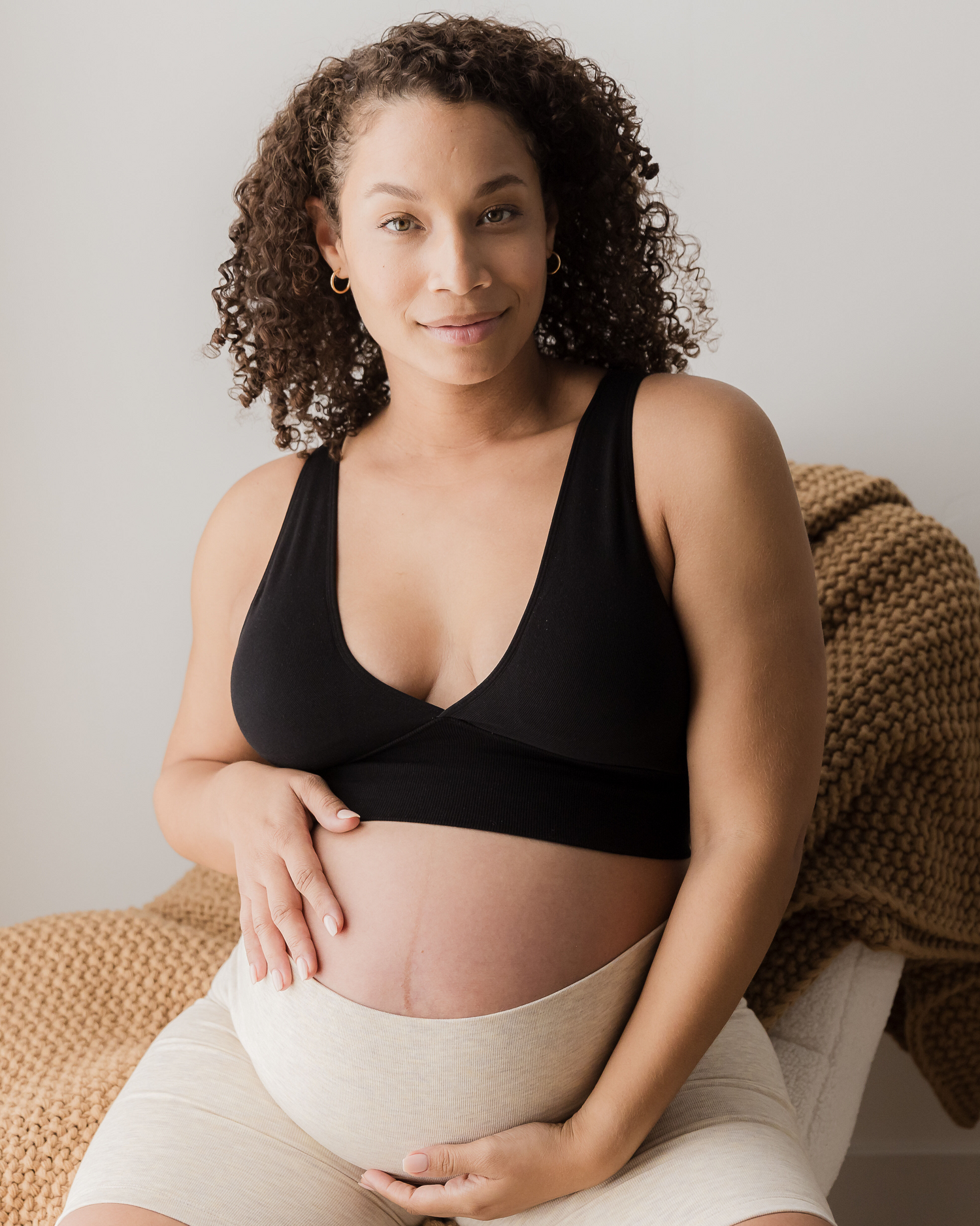 Sublime® Bamboo Maternity & Nursing Plunge Bra | Black
