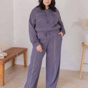Mila High-Waisted Wide Leg Pant | Granite