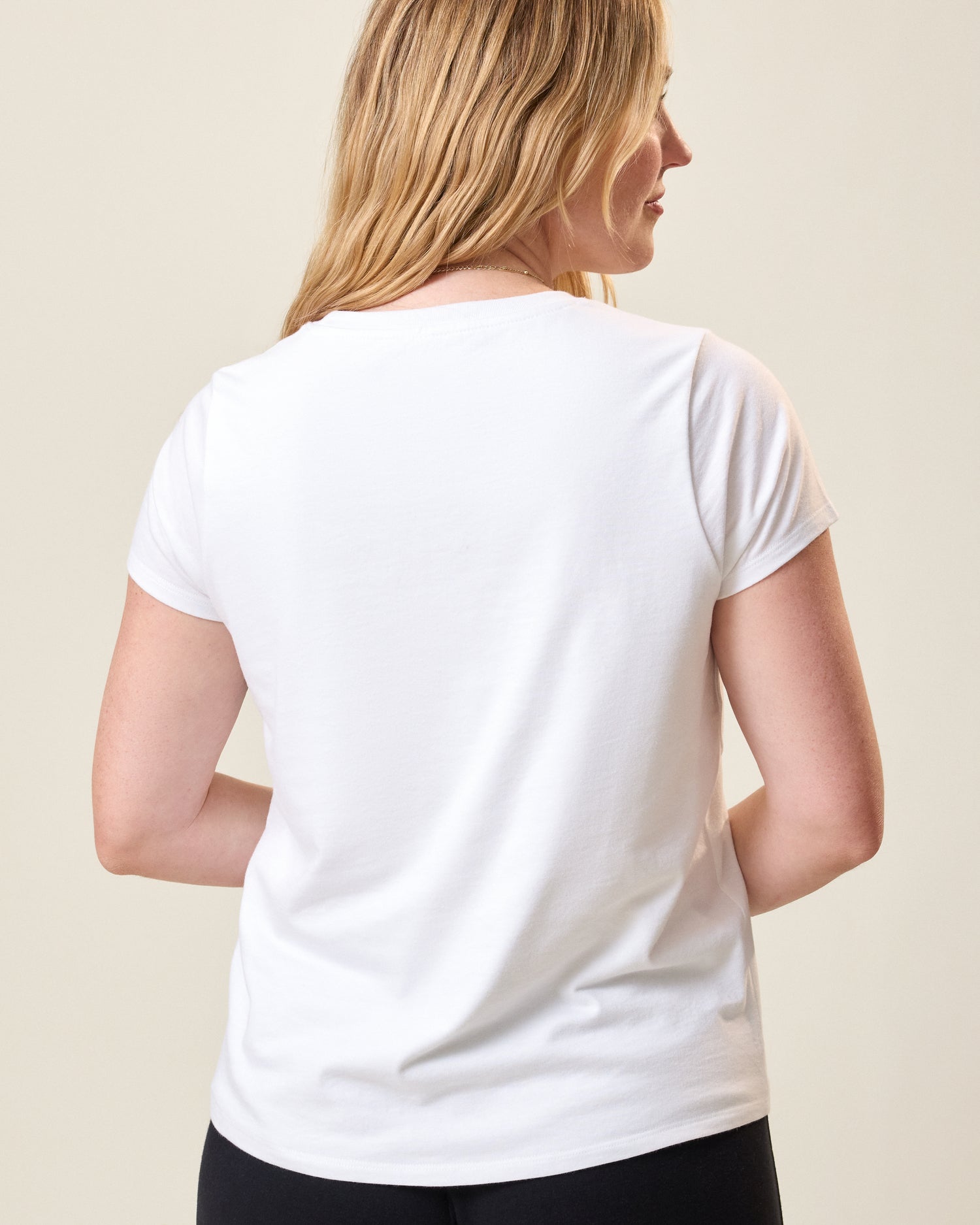 Cotton Crew Neck Nursing T-shirt | White - Image 5