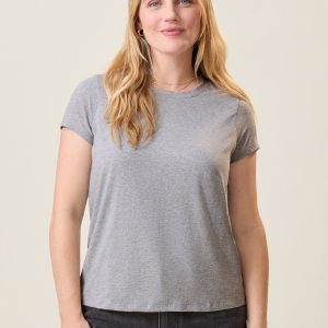 Modal Crew Neck Nursing T-shirt | Grey Heather