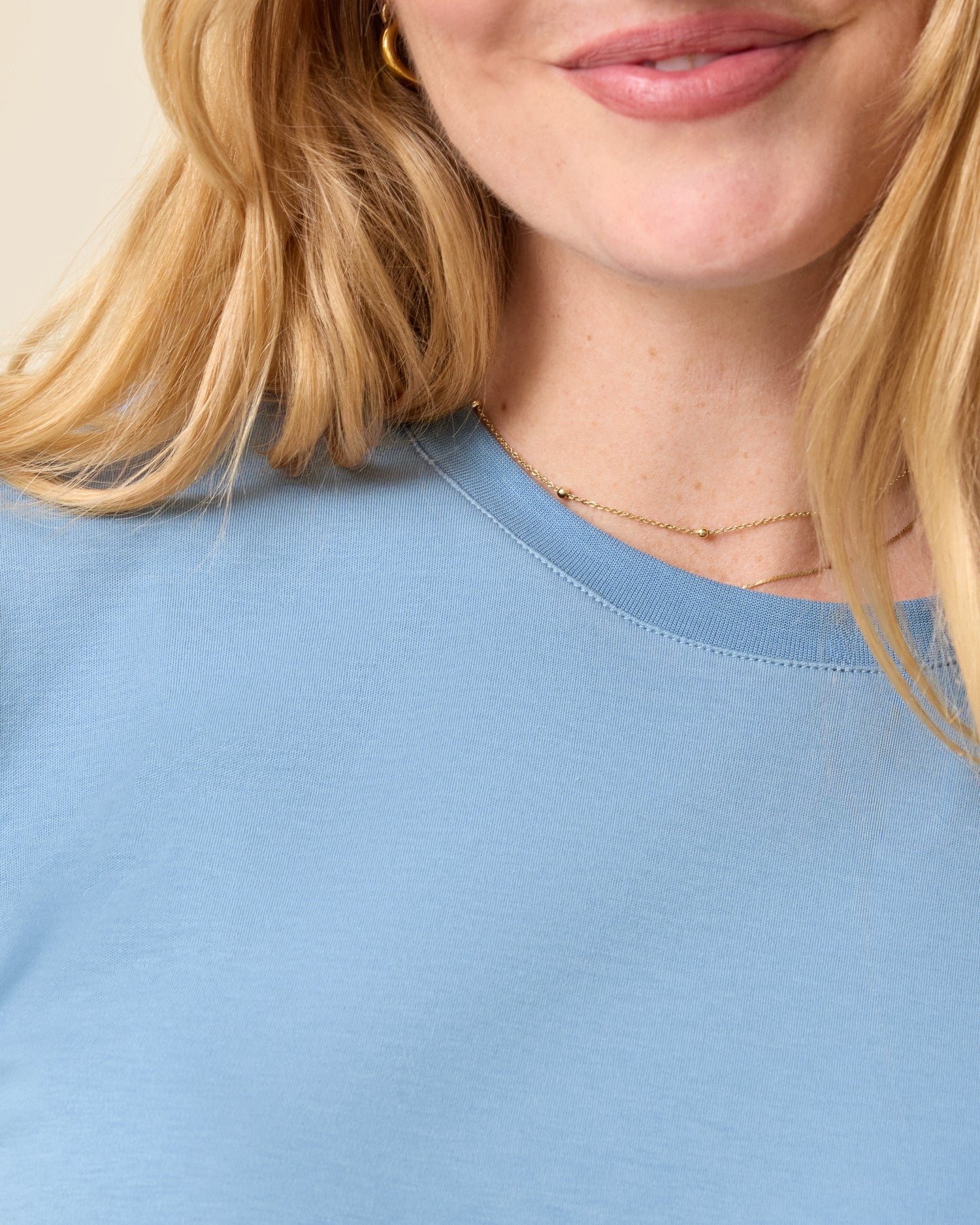 Pima Cotton Side Zip Maternity & Nursing T-shirt | Vintage Blue - Image 3