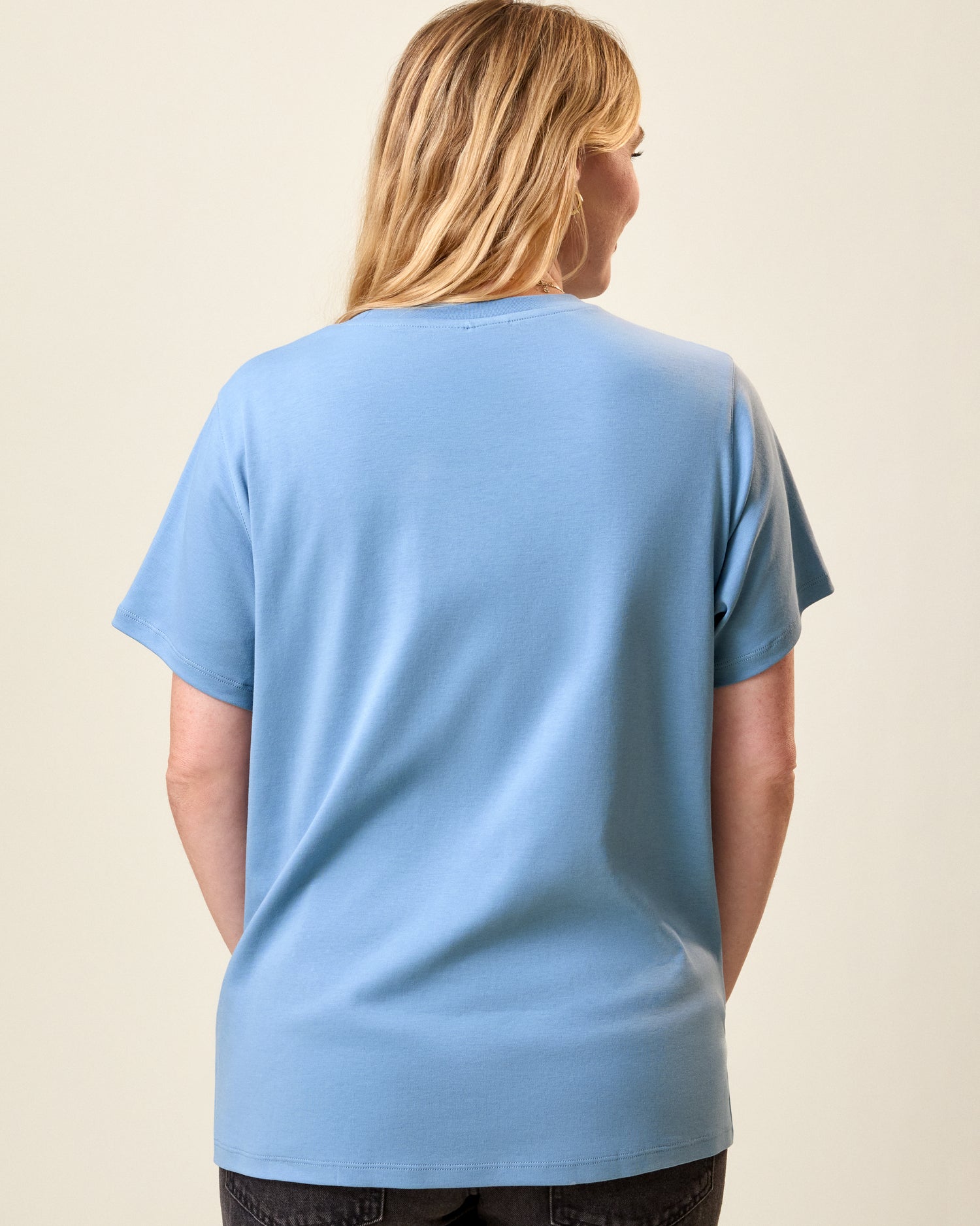Pima Cotton Side Zip Maternity & Nursing T-shirt | Vintage Blue - Image 5