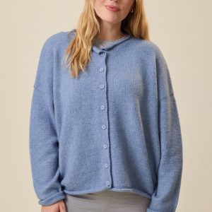Ultra Soft Maternity & Postpartum Cardigan | Slate Blue Heather