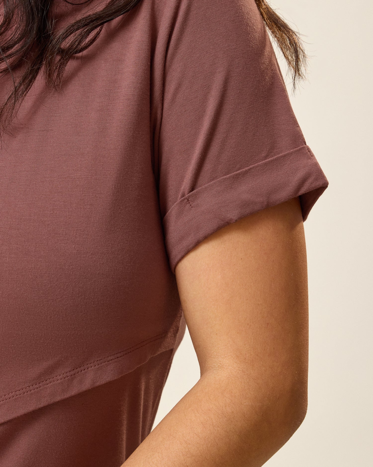 Asymmetrical Nursing T-shirt | Redwood - Image 3