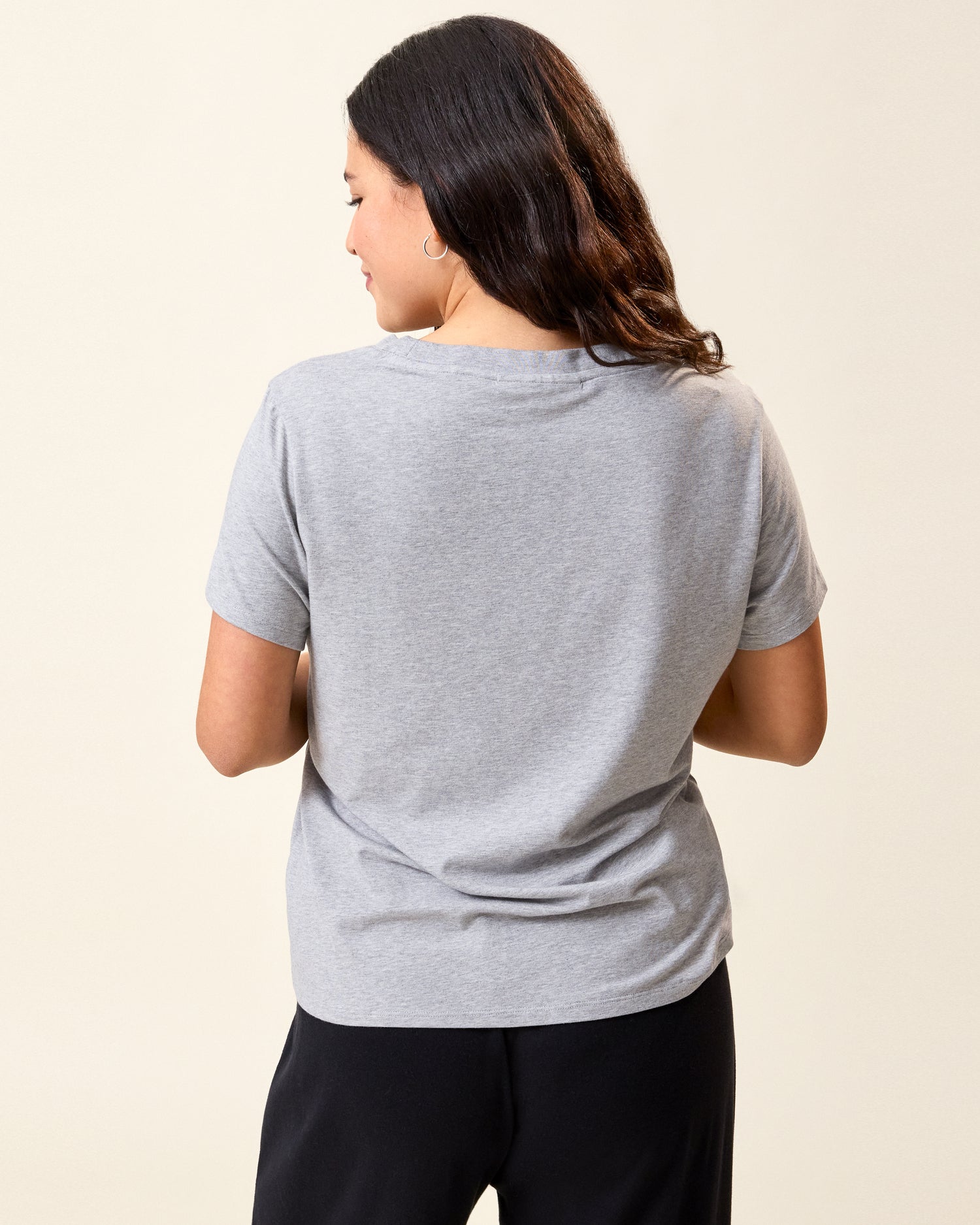 Modal V-neck Nursing T-shirt | Grey Heather - Image 4