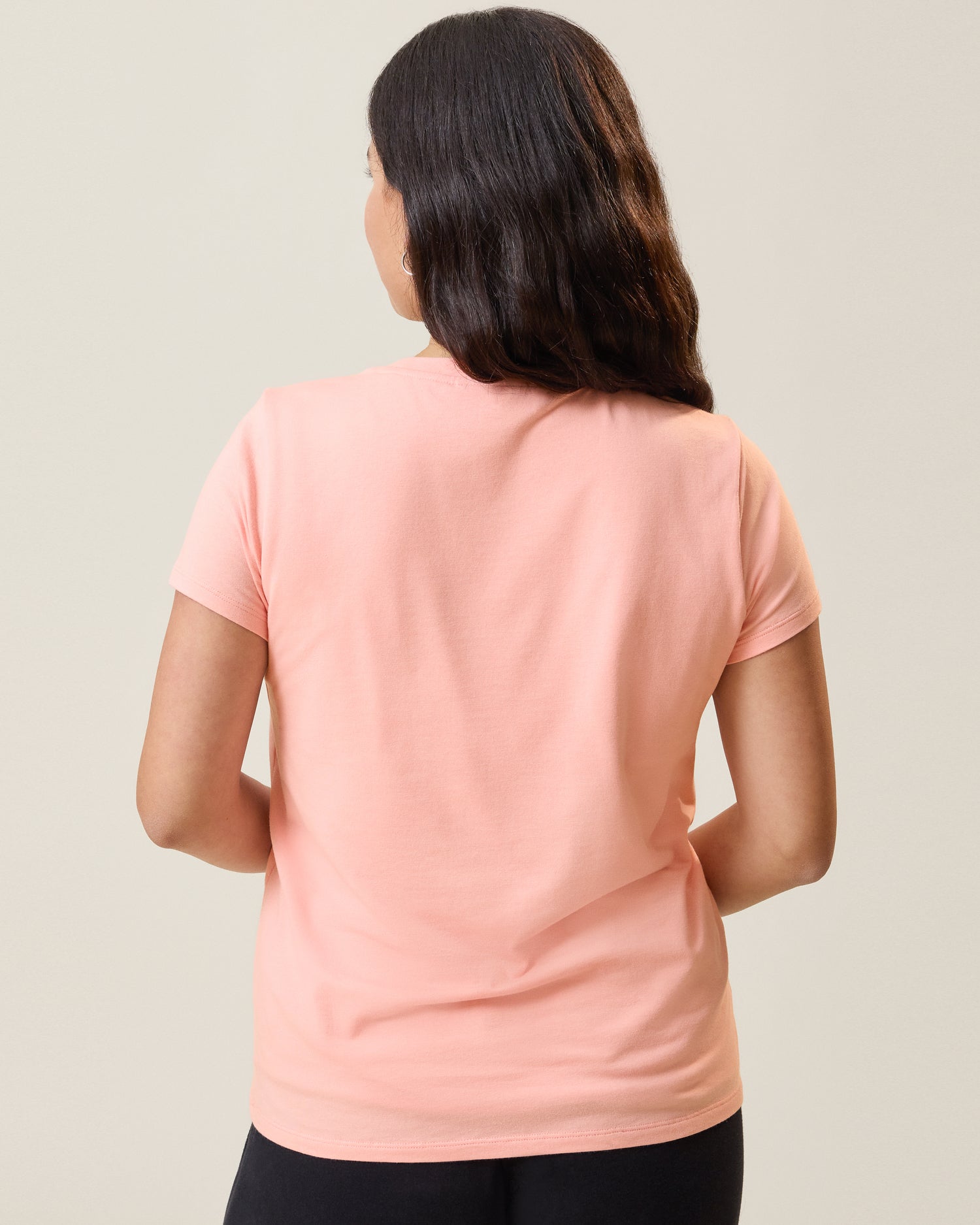 Modal Crew Neck Nursing T-shirt | Sunset Pink - Image 4