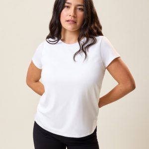 Modal Crew Neck Nursing T-shirt | White