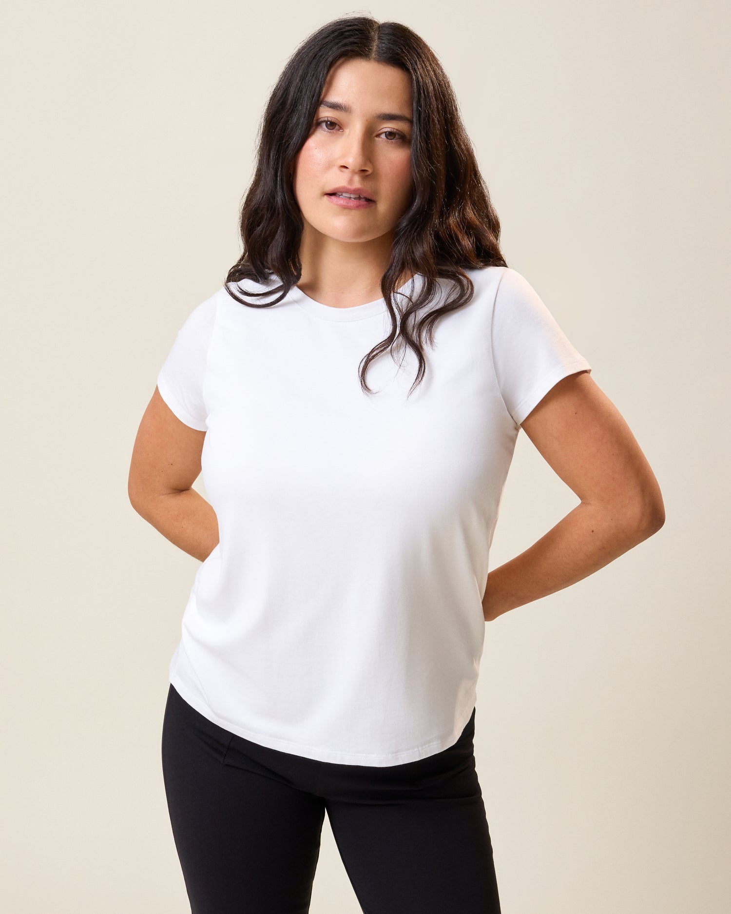 Modal Crew Neck Nursing T-shirt | White
