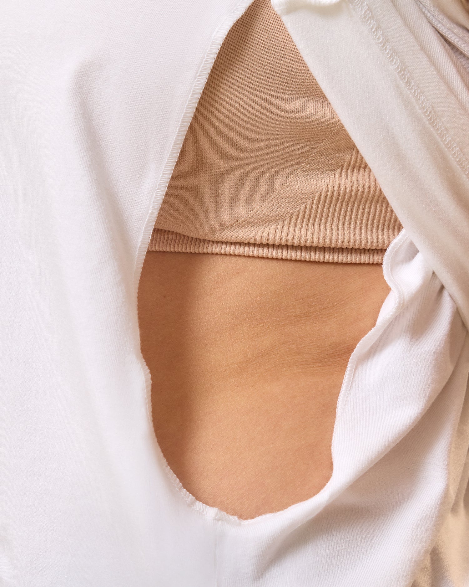 Modal Crew Neck Nursing T-shirt | White - Image 2