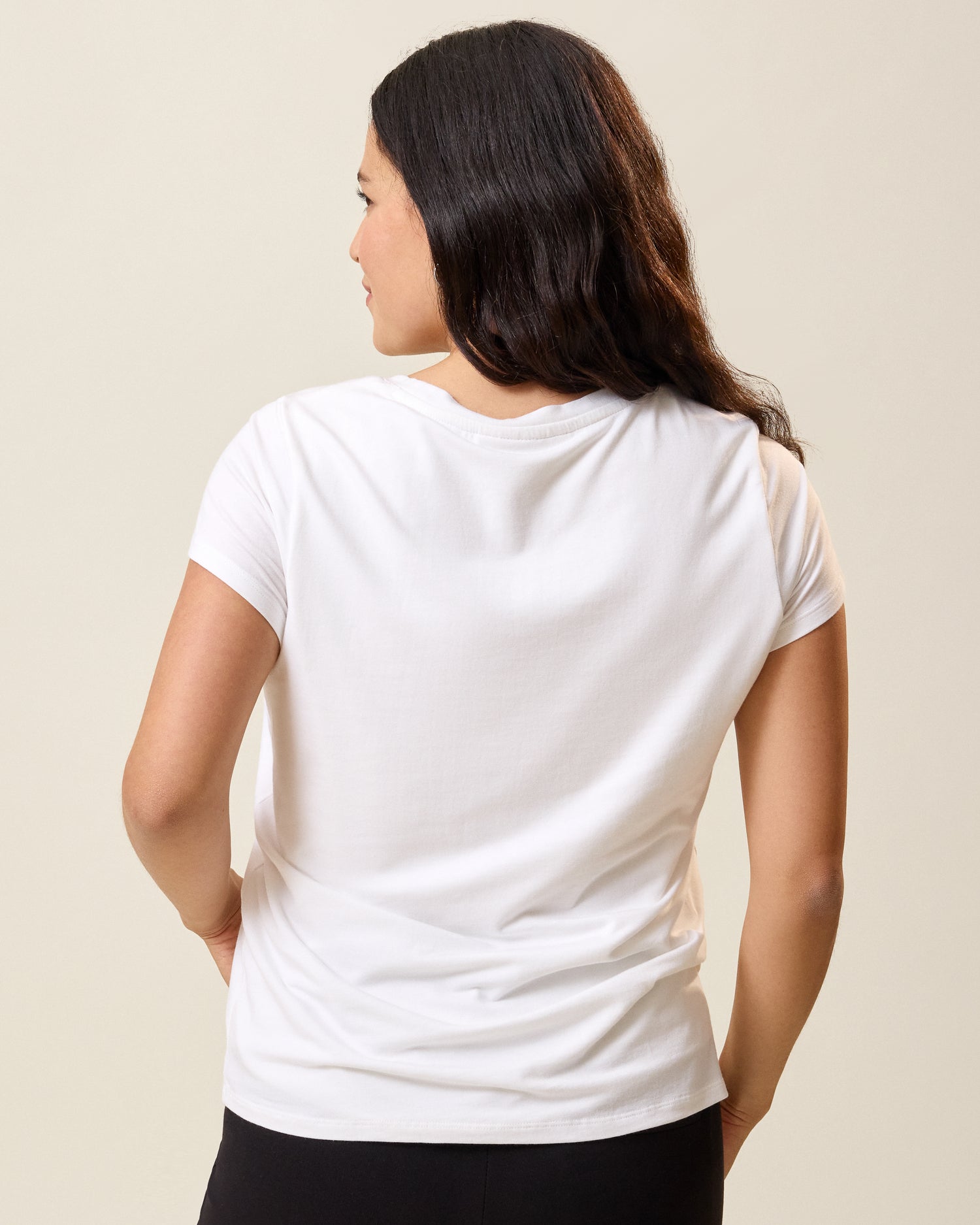 Modal Crew Neck Nursing T-shirt | White - Image 4