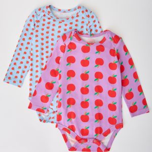 Long Sleeve Bamboo Onesie Two-Pack | Apple