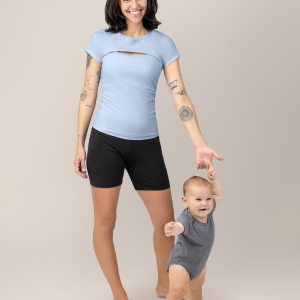Luna Active Cut Out Nursing Top | French Blue