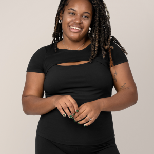 Luna Active Cut Out Nursing Top | Black