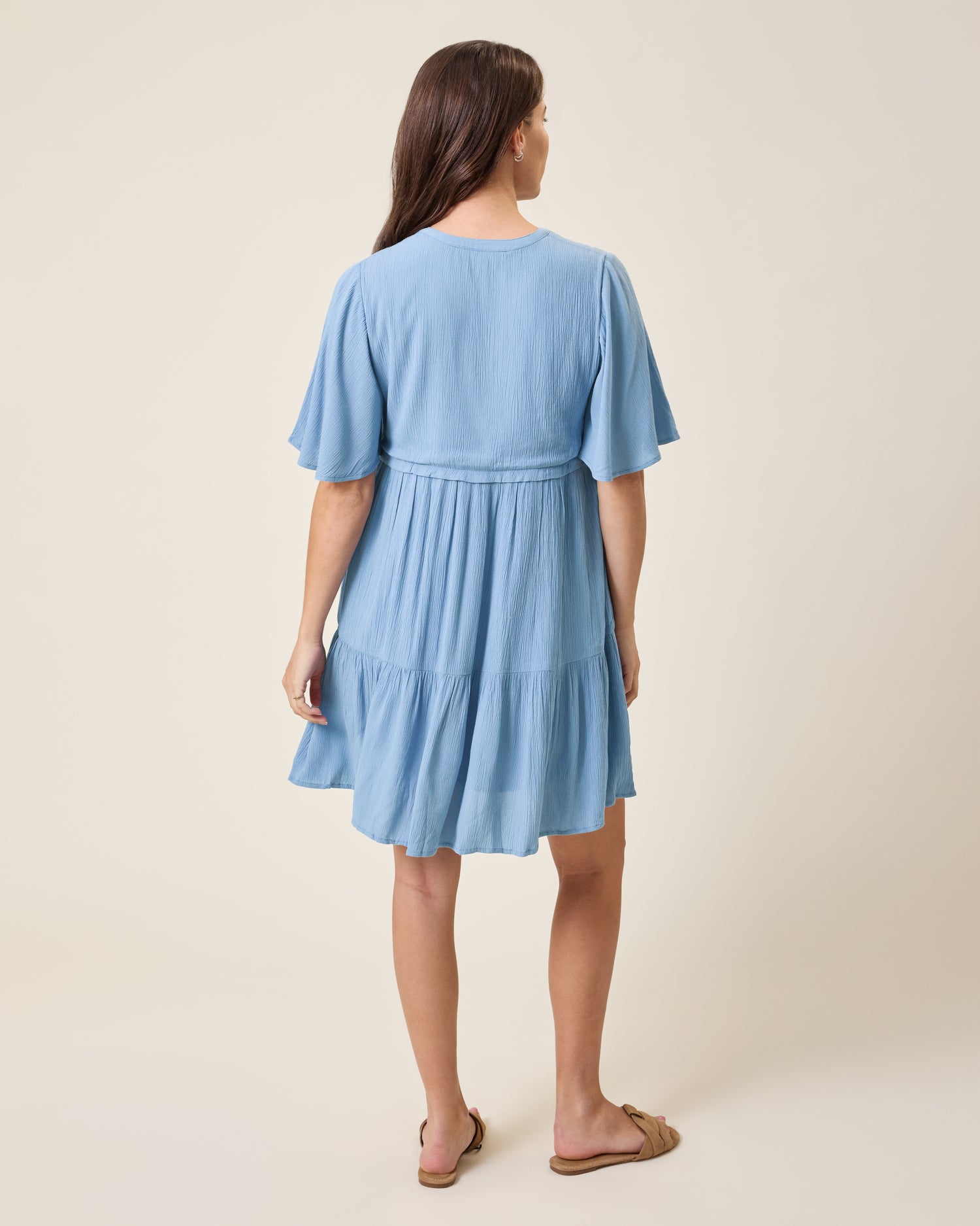Marlowe Maternity & Nursing Mini Dress | Vintage Blue - Image 6