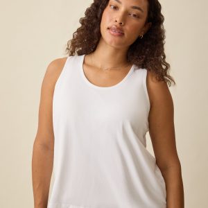 Modal Signature Nursing Tank | White