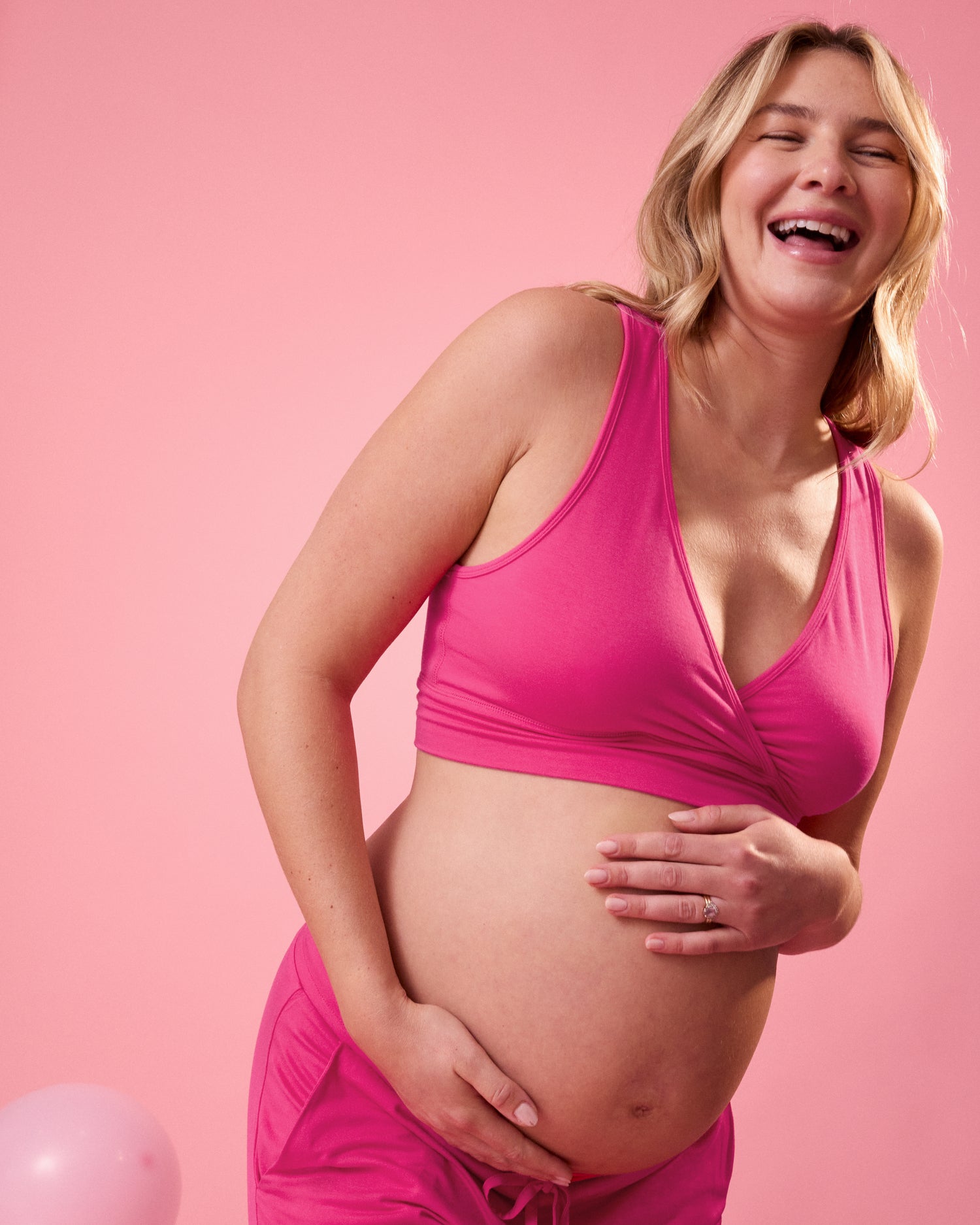 French Terry Racerback Nursing & Sleep Bra | Soft Pink - Image 39