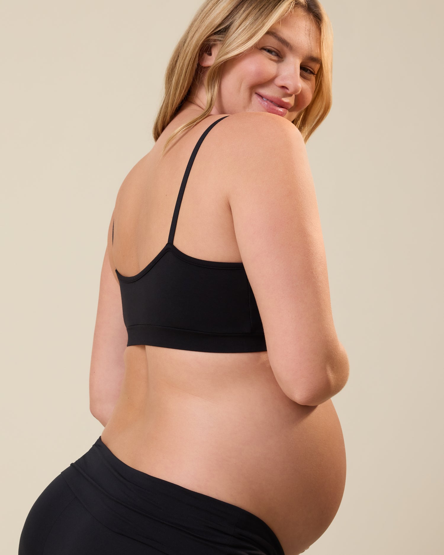 French Terry Maternity & Nursing Bralette | Black - Image 3