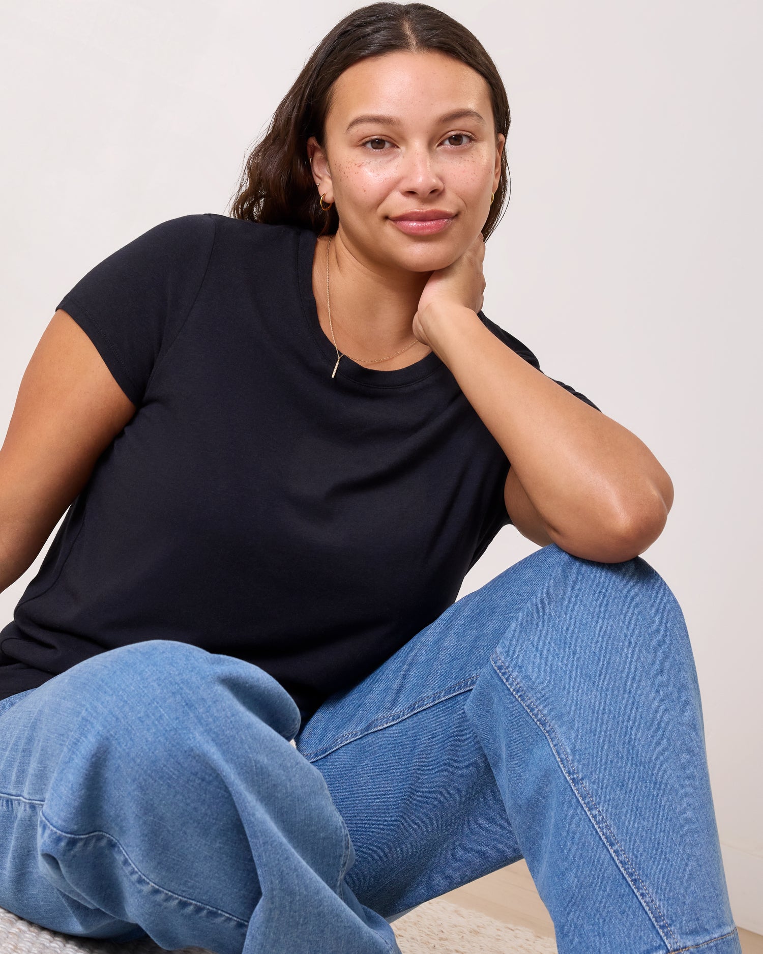 Modal Crew Neck Nursing T-shirt | Black - Image 5