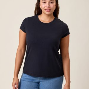 Modal Crew Neck Nursing T-shirt | Black