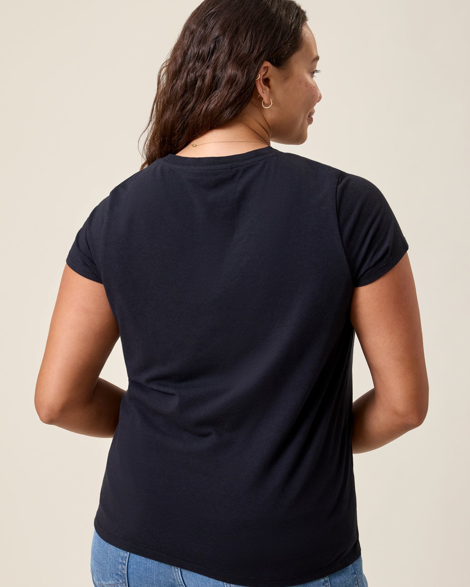 Modal Crew Neck Nursing T-shirt | Black - Image 4
