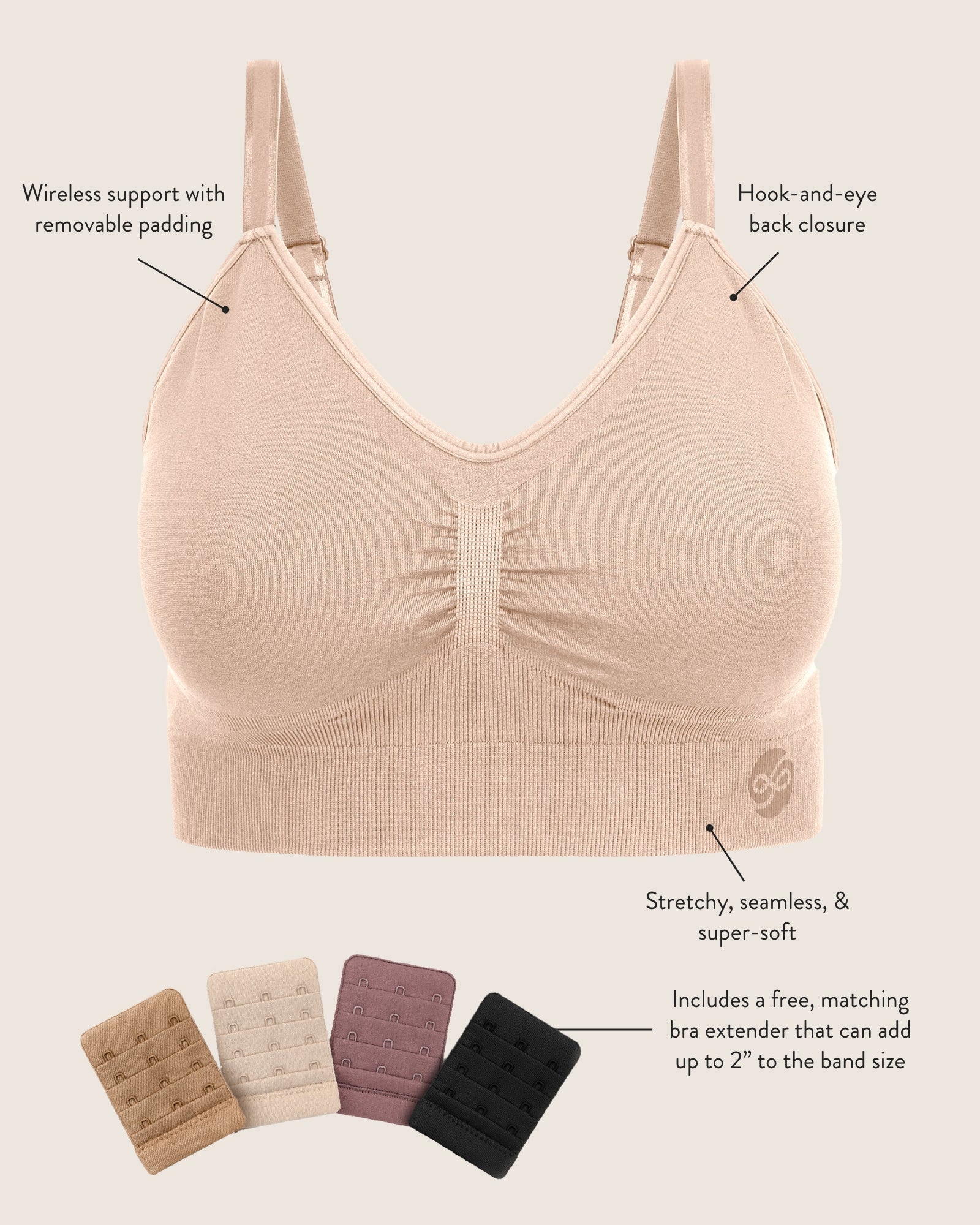 Nellie Sublime® Wireless Bra | Black - Image 8