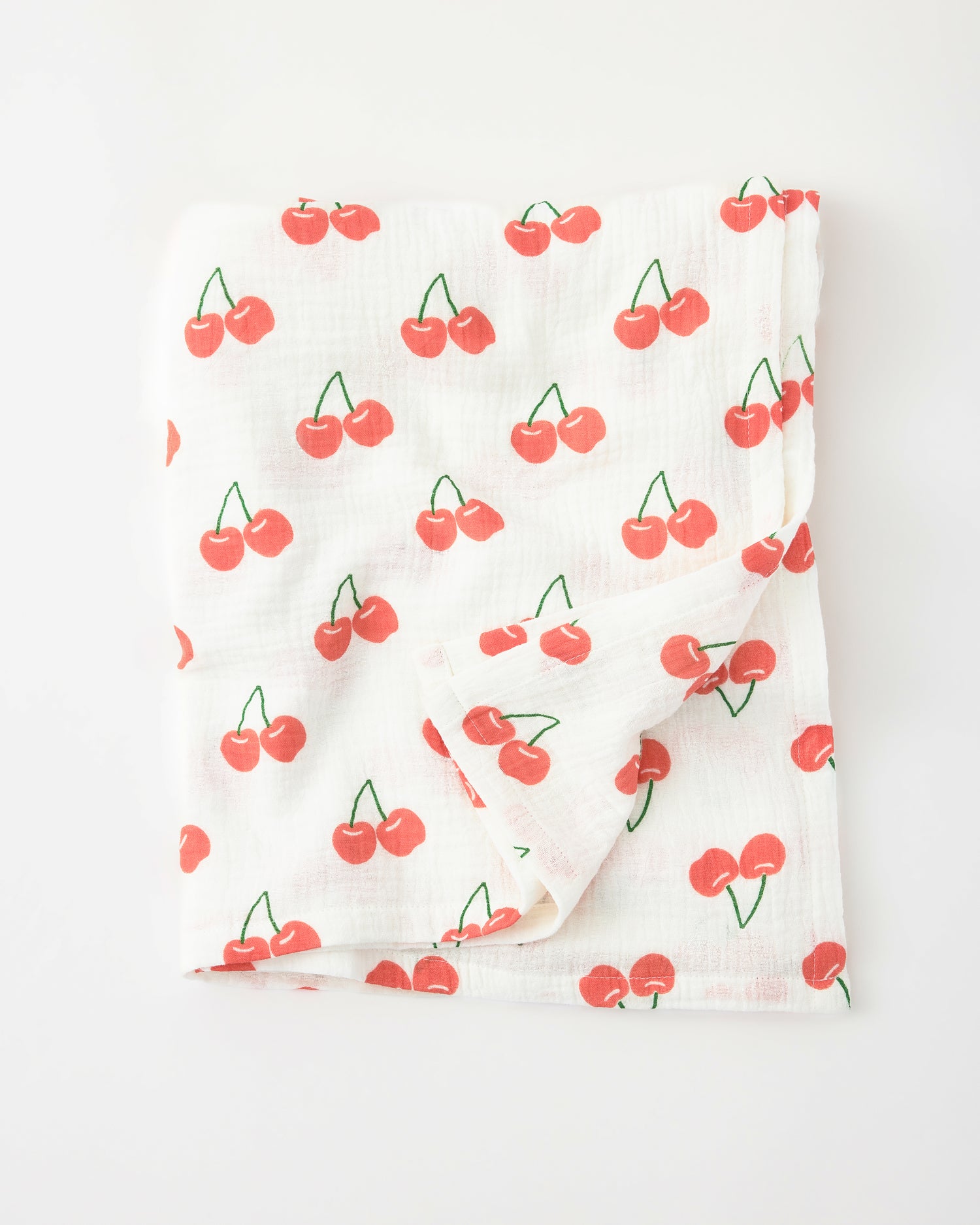 Organic Muslin Swaddle | White Cherries