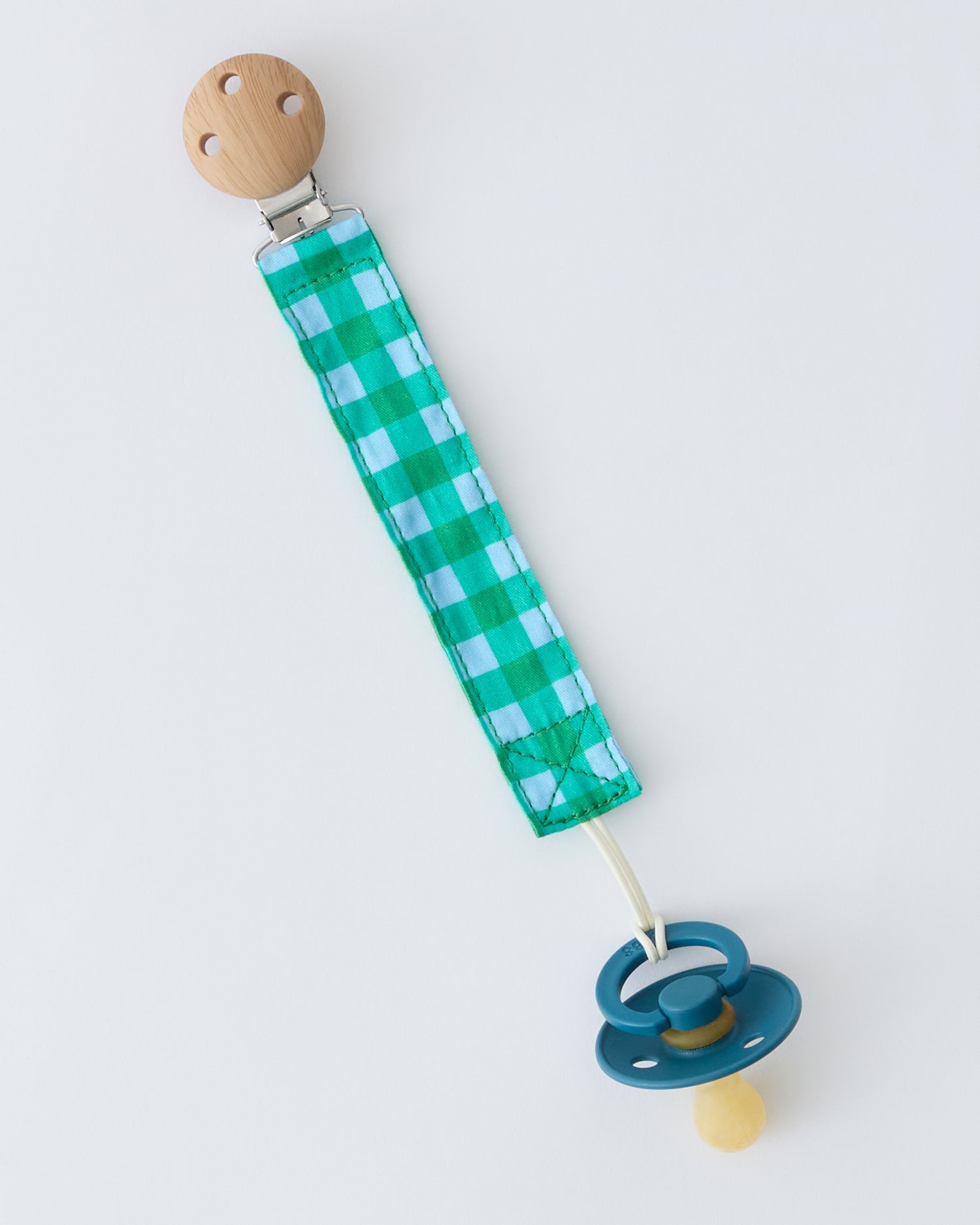 Pacifier Clip Two-Pack | Teal Gingham - Image 2